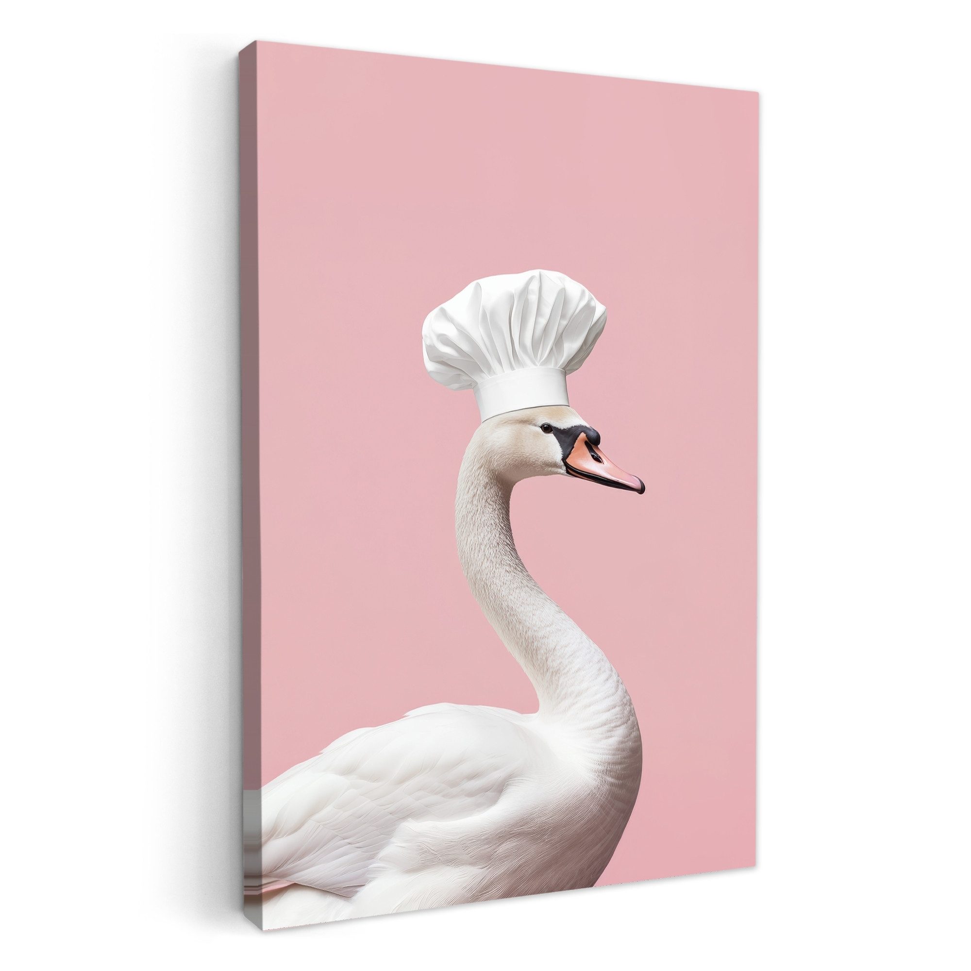 OneMillionCanvasses® Leinwandbild Schwan - Kochmütze - günstig online kaufen