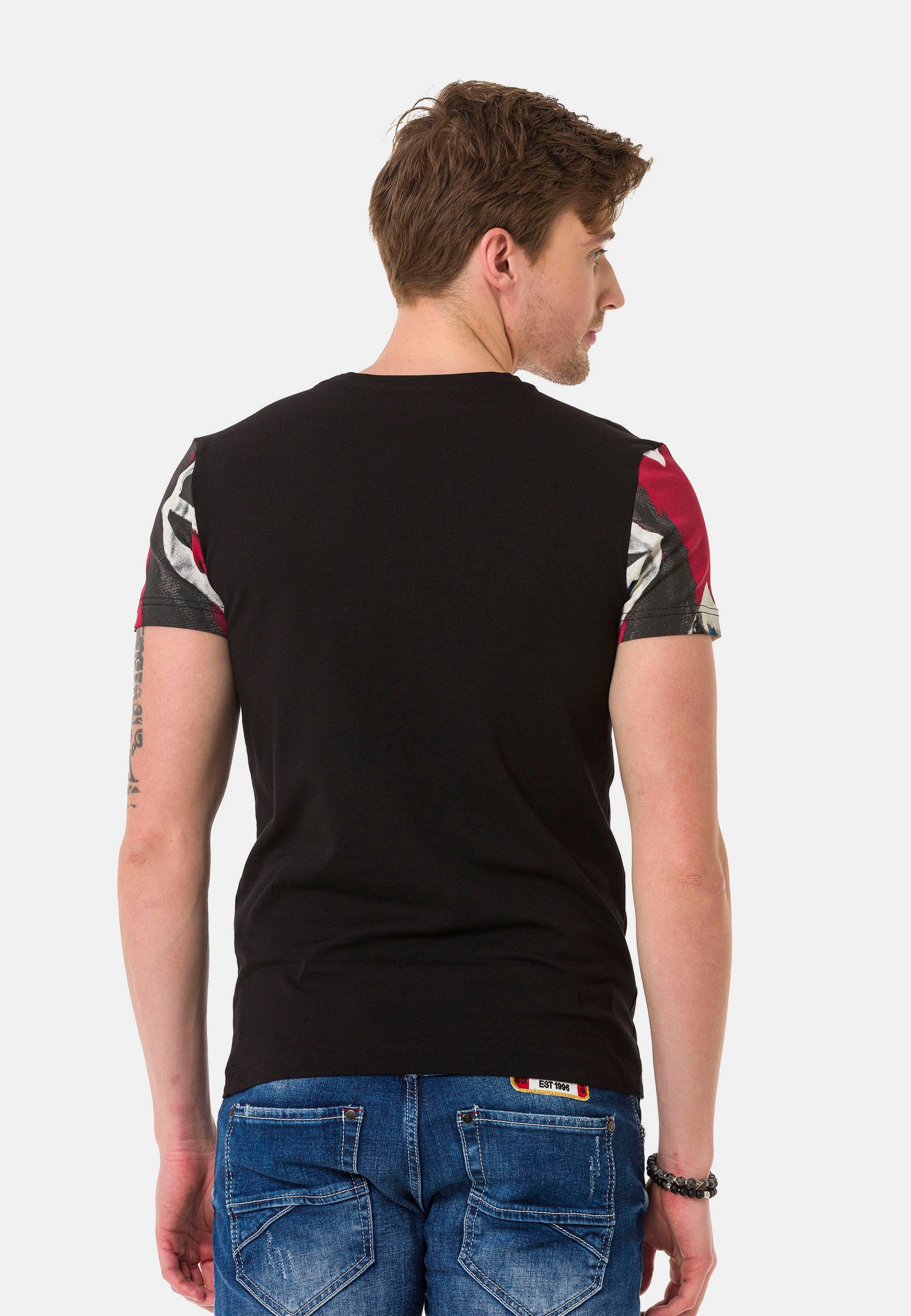 Cipo & Baxx T-Shirt mit Frontprint schwarz großem