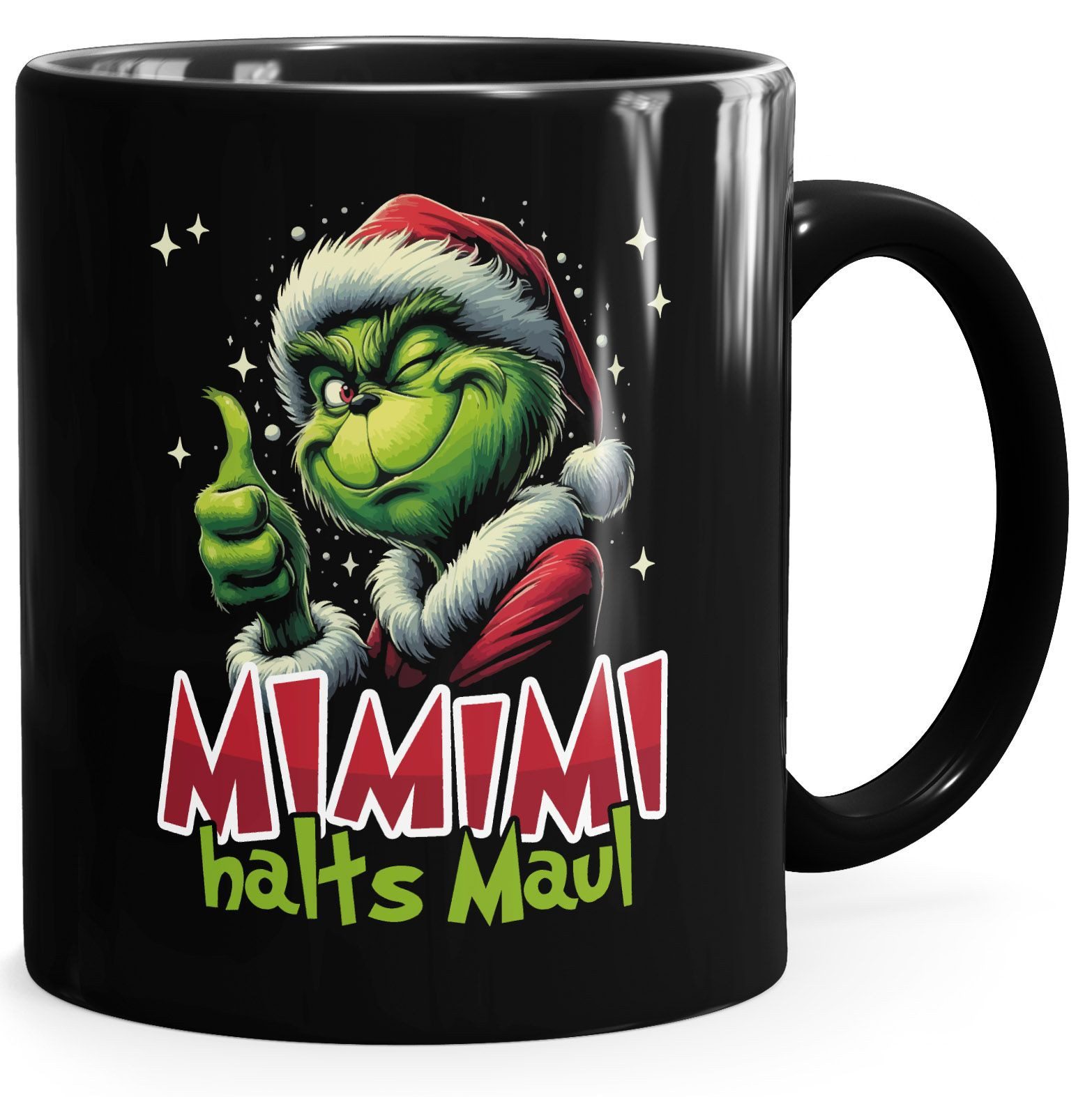 MoonWorks Tasse Tasse Weihnachten Weihnachtsnörgler MiMiMi Halts Maul XMAS Lustig, Keramik