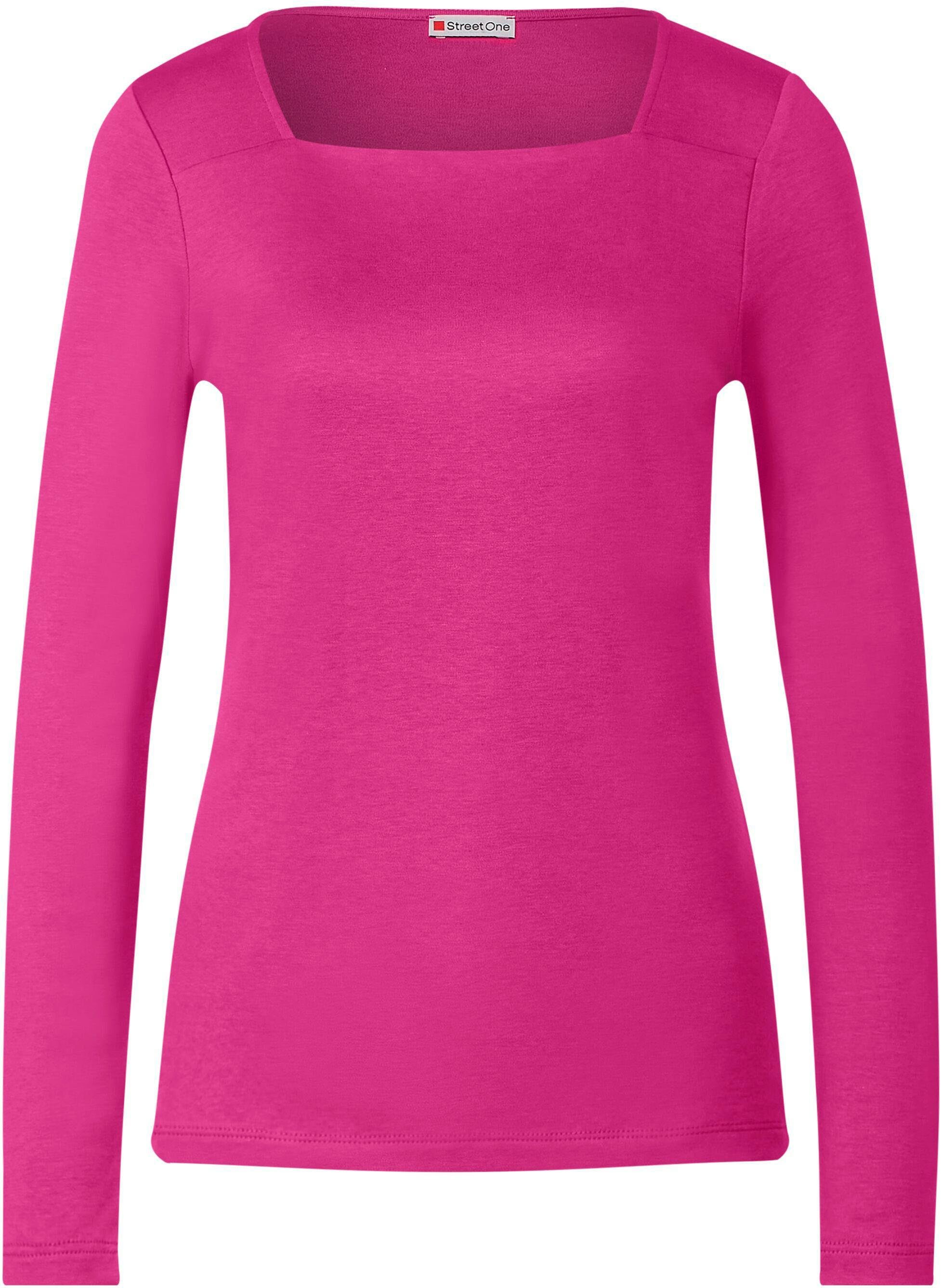 ONE pink mit STREET Carmen-Ausschnitt cozy Langarmshirt
