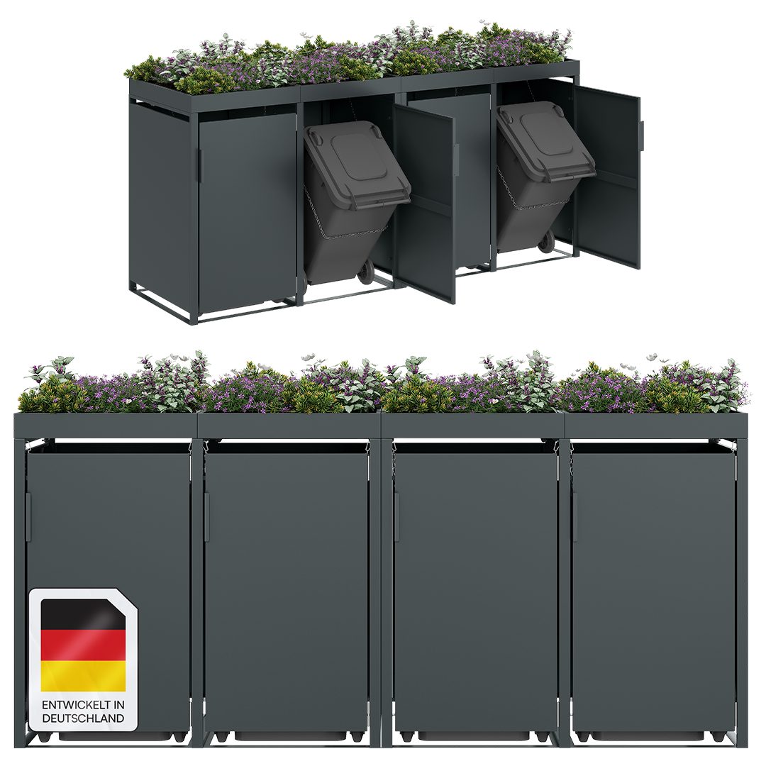 STEELSØN Mülltonnenbox Thoria mit Pflanzendach (Anthrazit, verfügbar mit 1, günstig online kaufen
