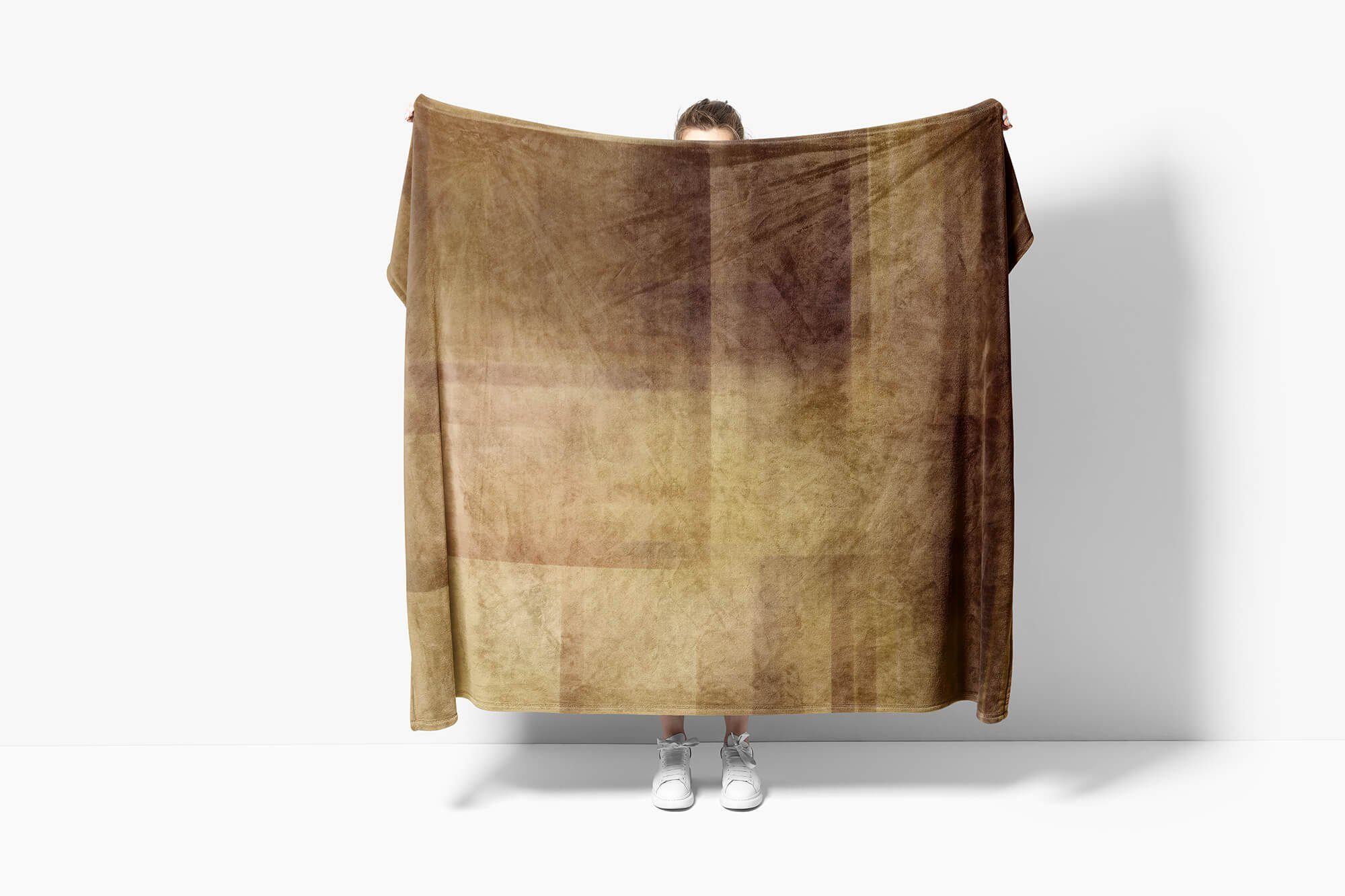 Sinus Art mit Baumwolle-Polyester-Mix Kuscheldecke Braun, Handtücher (1-St), Abstrakt Handtuch Handtuch Strandhandtuch Saunatuch Fotomotiv