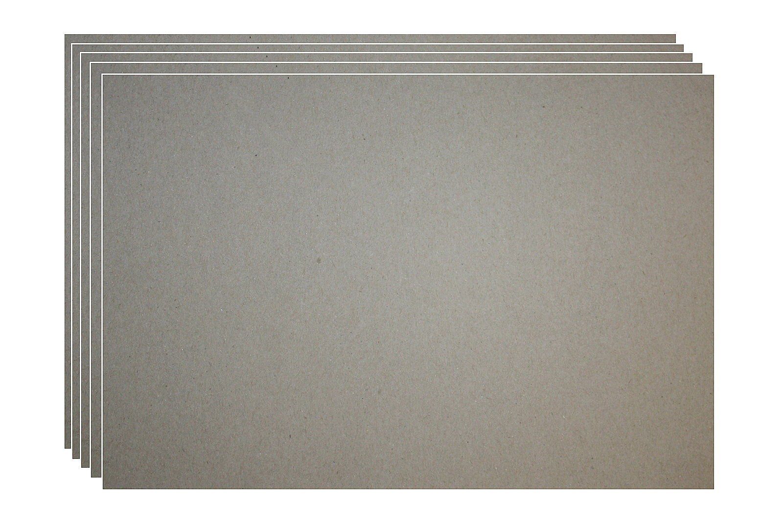 dynamic24 Bastelkartonpapier, 10 Blatt Graupappe 0,5mm Bastelpappe DIN A4/A5 Buchbinderpappe Pappe Graukarton