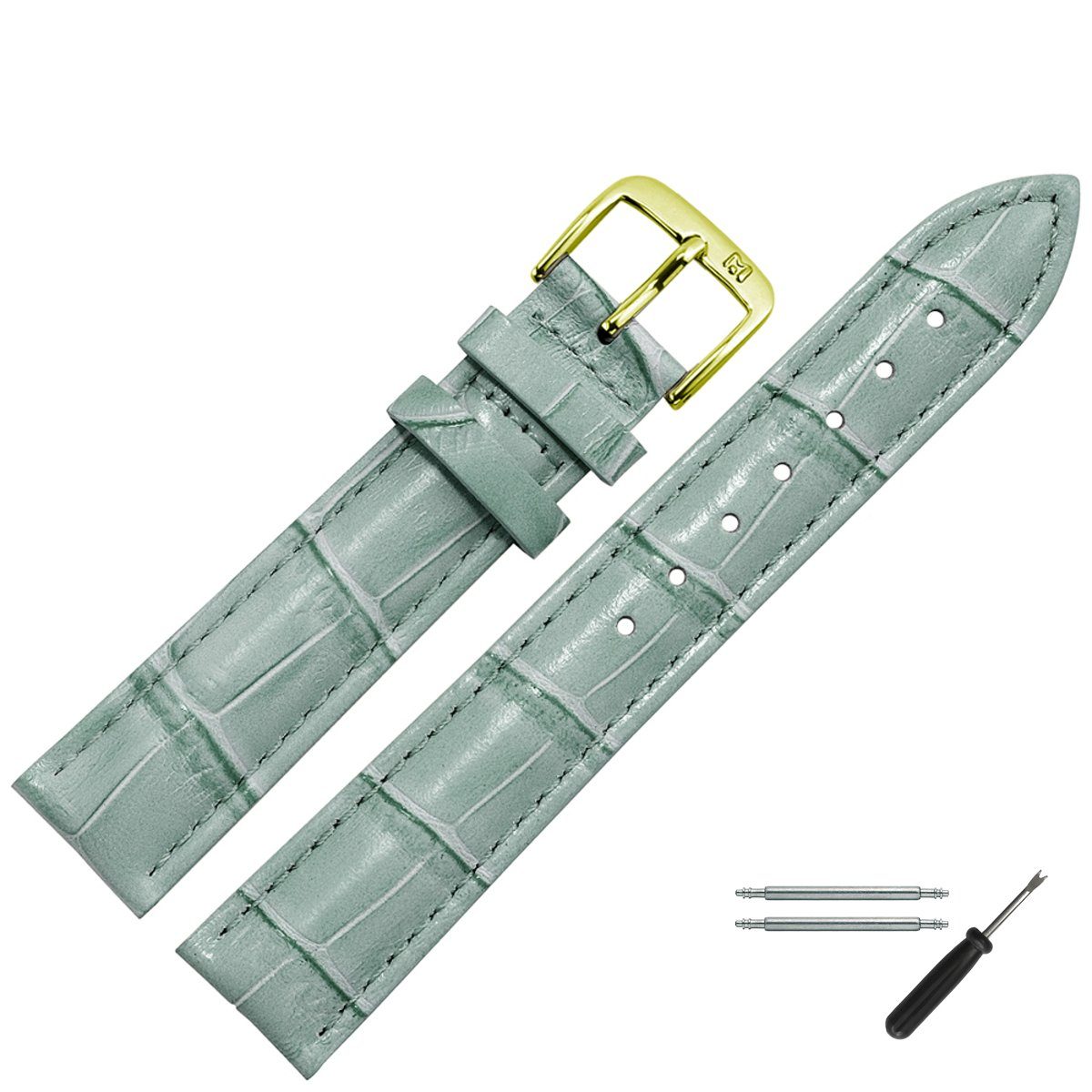 MARBURGER Uhrenarmband 16mm Leder Alligator Prägung