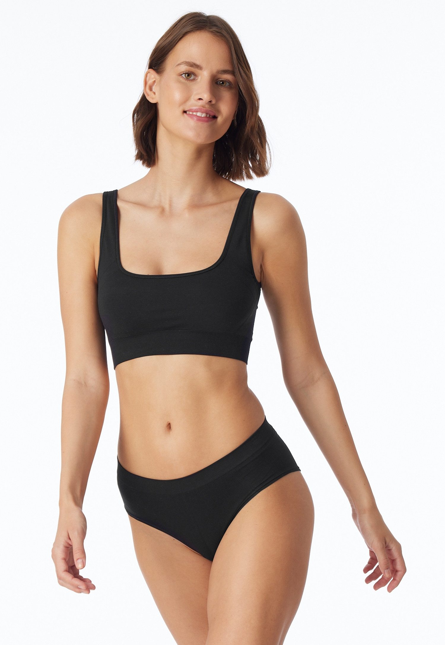 Schiesser Bustier Casual Seamless 2in1, wendebar, U- oder V-Ausschnitt, ohne störende Seitennähte