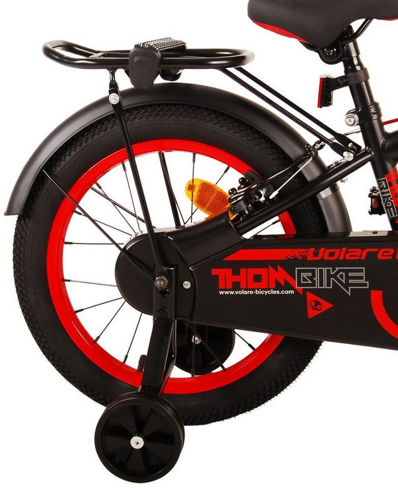 Thumbnail - Volare Kinderfahrrad 16 ZOLL Kinder Jungen Fahrrad Kinderfahrrad Bike Rad TB Rot 21543, Gepäckträger, Stützräder