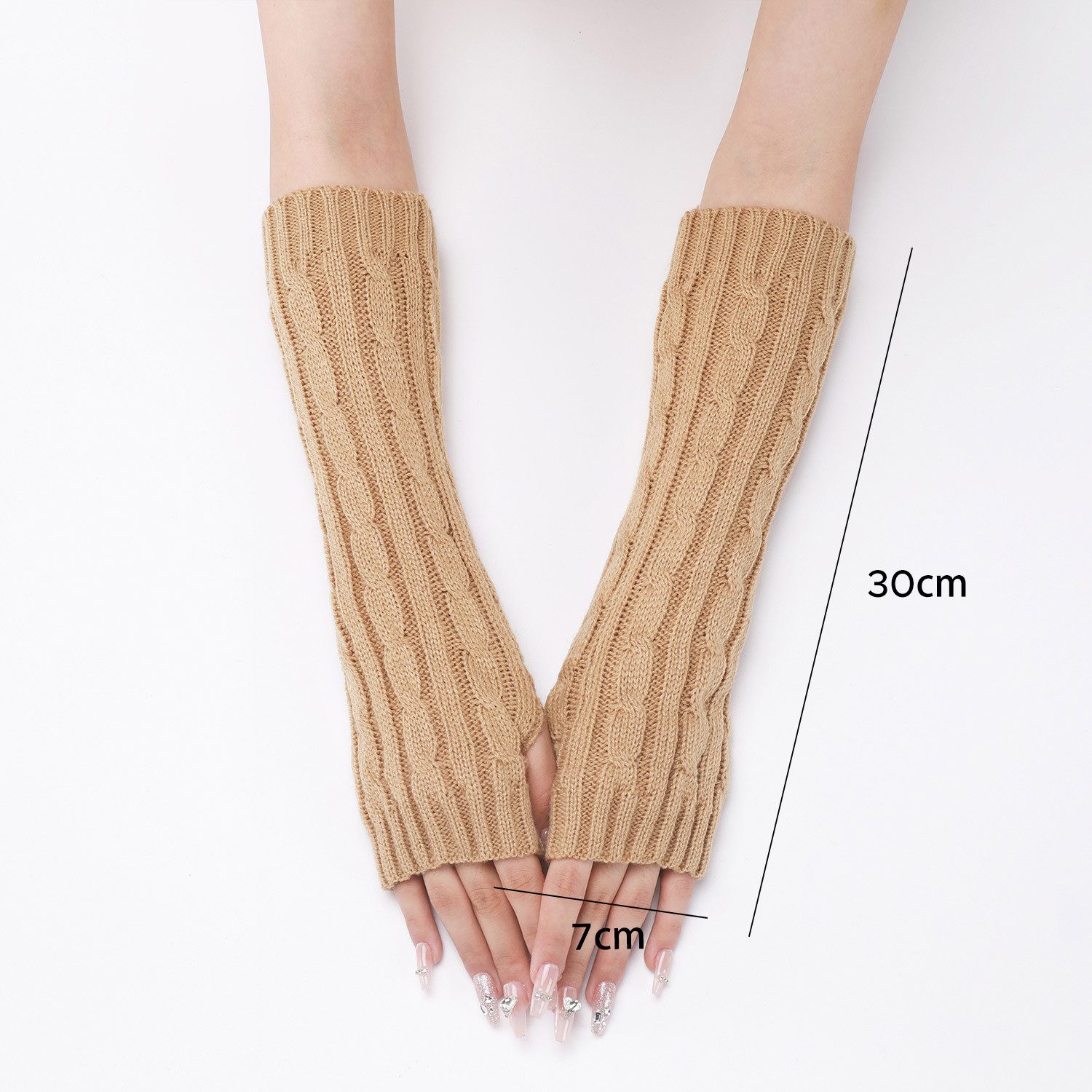 Refttenw Strickhandschuhe Damen Gestrickte Armwärmer Pulswärmer Armstulpen günstig online kaufen