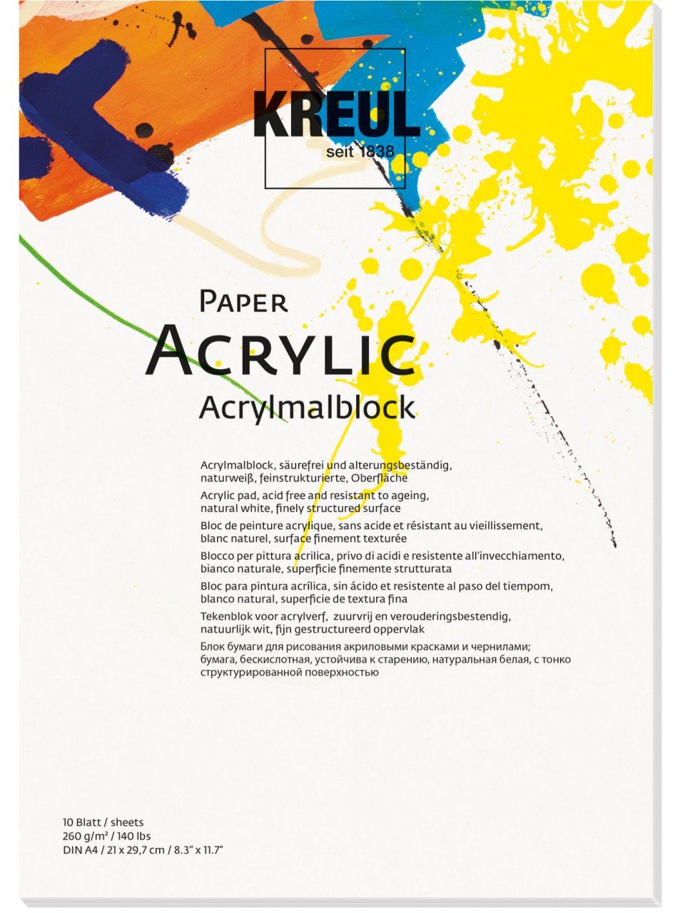 Kreul Leinwand Kreul Paper Acrylic 10 Blatt DIN A4