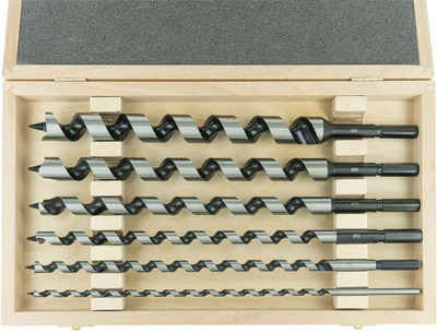 ENT European Norm Tools Holzbohrer 41202 8-tlg. Schlangenbohrer-Set, Ø 6, 10, 12, 16, 20 und 24 mm - Schaft 6-Kant, Інструментstahl