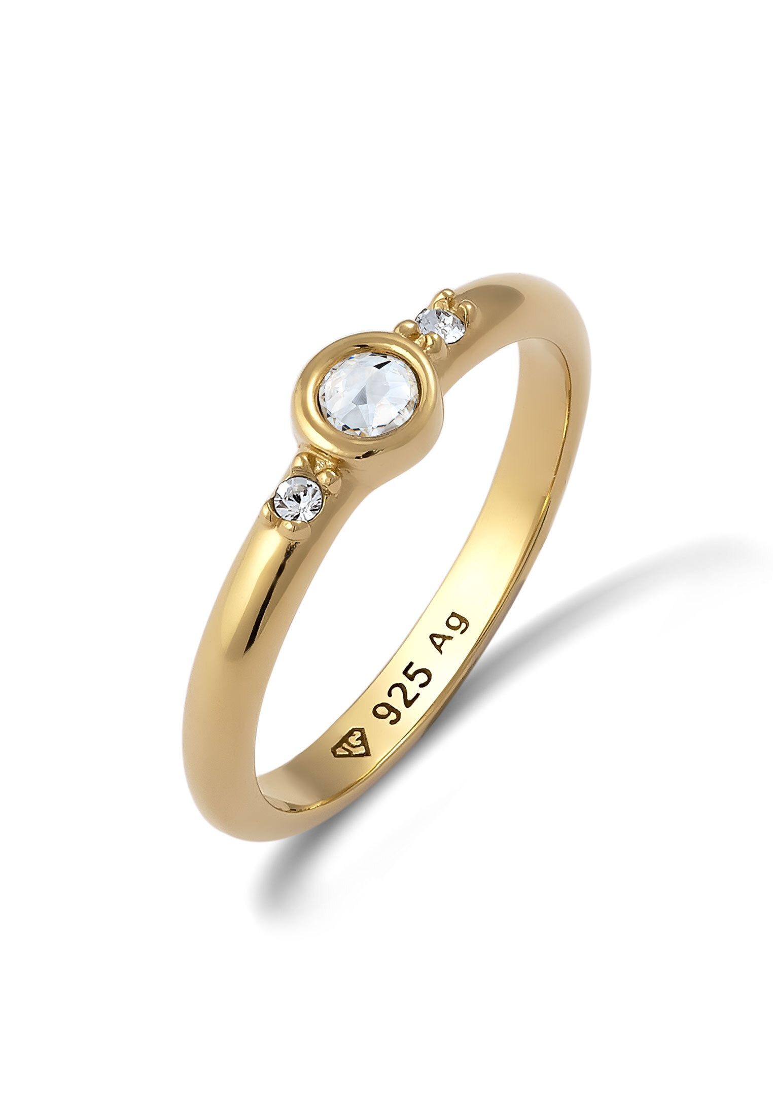 Elli Fingerring Glas Kristalle Weiß 925 günstig online kaufen