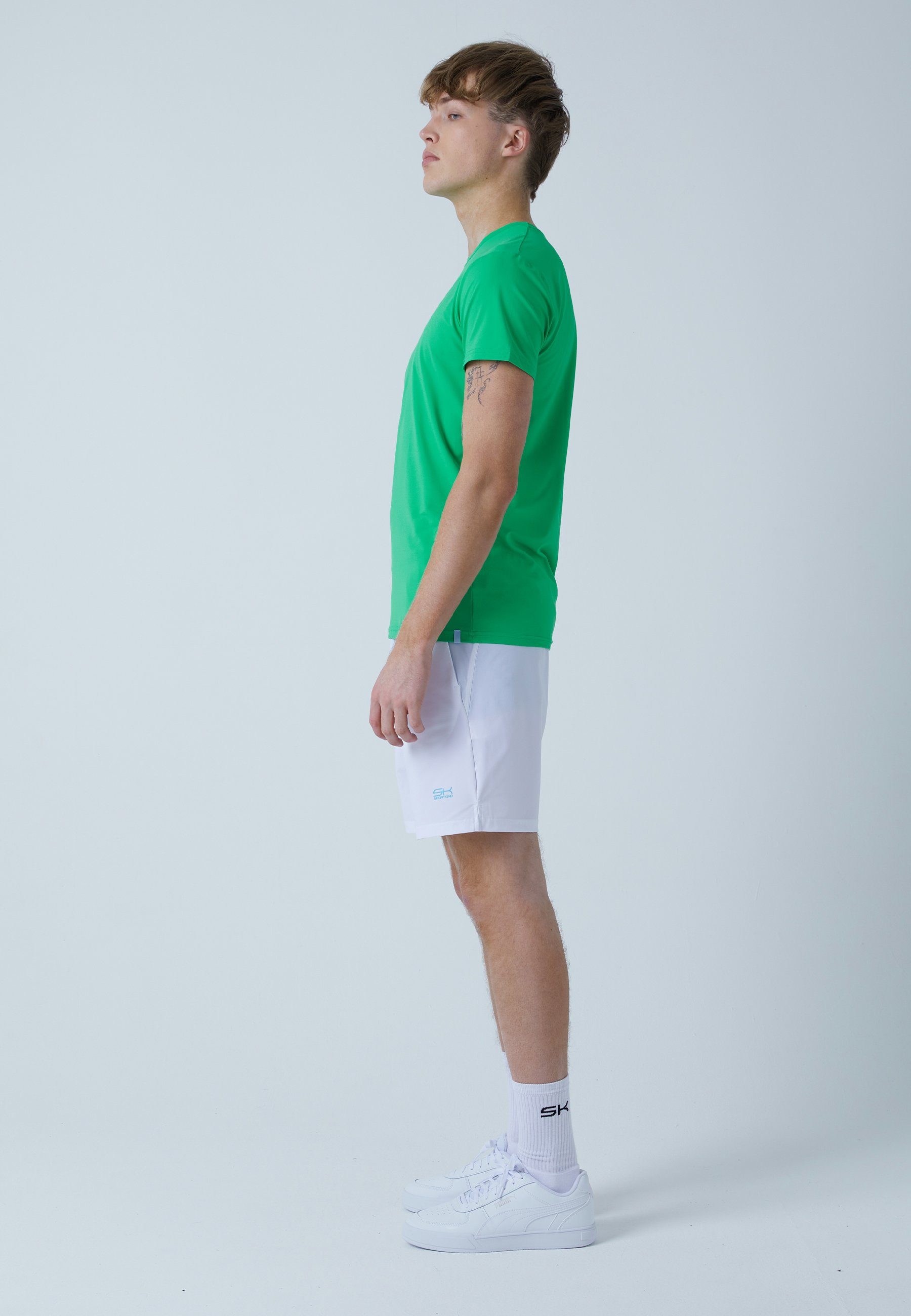 Funktionsshirt Rundhals grün Tennis SPORTKIND & T-Shirt Herren Jungen