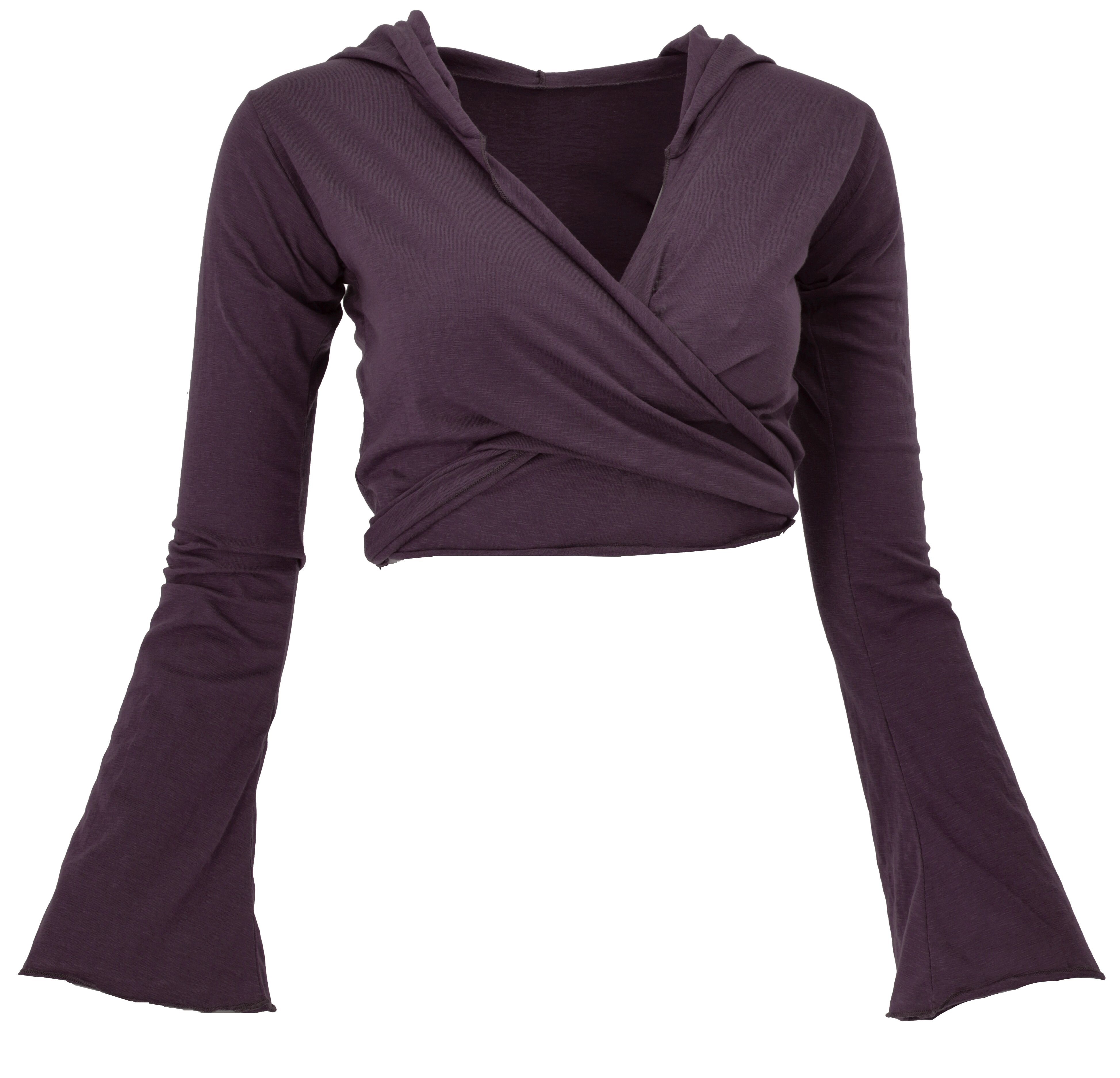 Guru-Shop Longsleeve Wickeltop, Yogatop, Langarmshirt mit.. günstig online kaufen