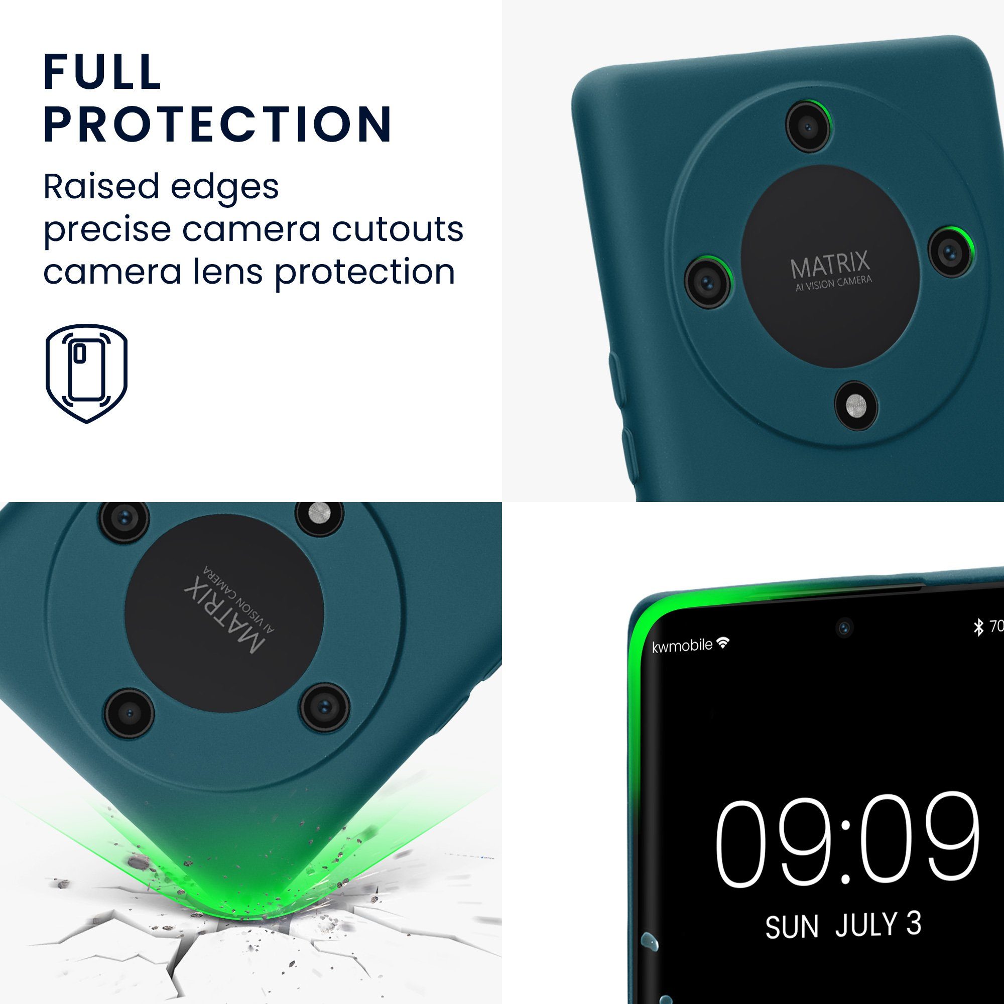 kwmobile Handyhülle Slim Case für Honor Magic5 Lite 5G, Hülle Silikon Handy - Handyhülle gummiert