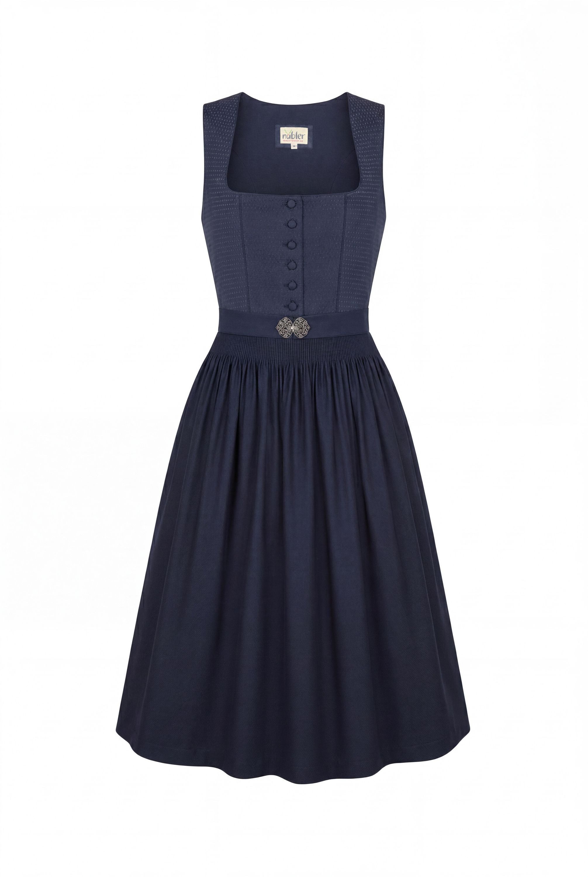 Nübler Dirndl Mididirndl Klarissa in Dunklblau - Rocklänge 70 cm