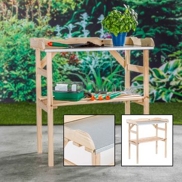 etc-shop Pflanztisch, Pflanztisch mit Unterschrank Holz Pflanzentisch Balkon, nachhaltig mit