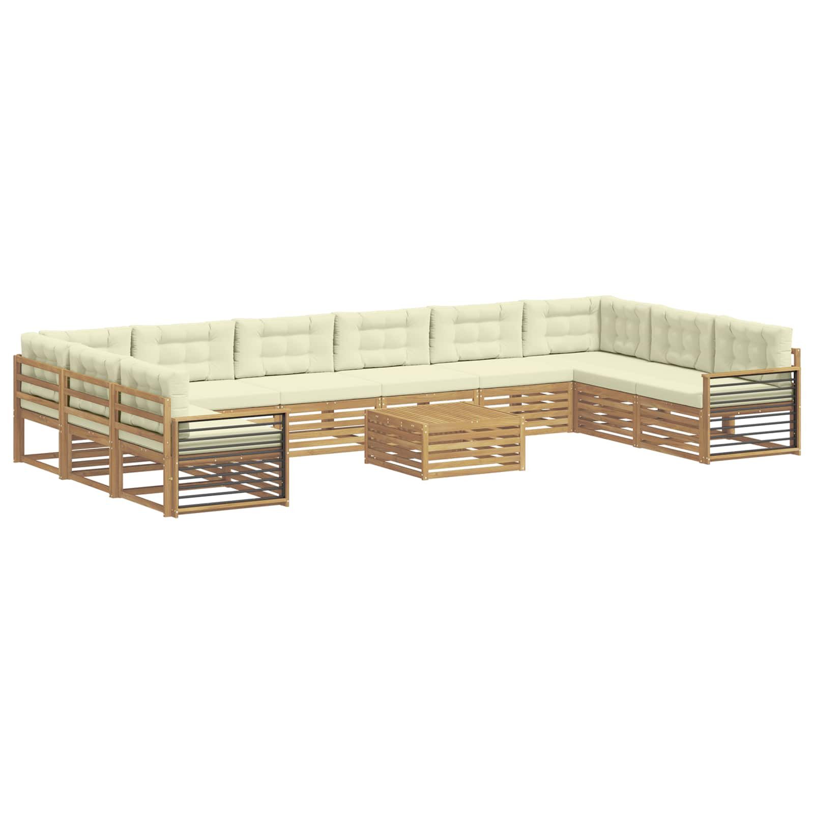 vidaXL Gartenlounge-Set Sofagarnituren Massivholz, (11-tlg)