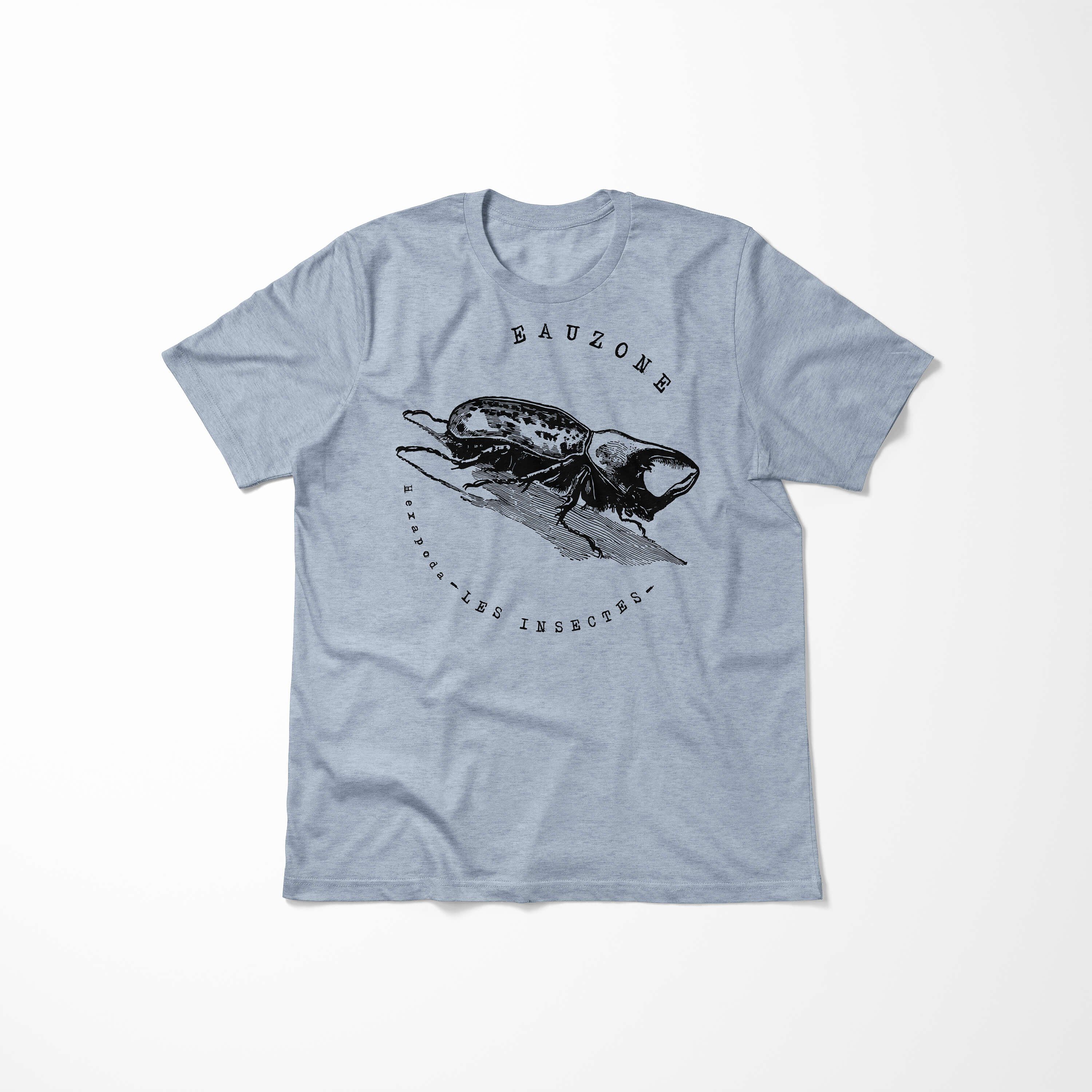 Sinus Art T-Shirt Hexapoda Beetle Stonewash Denim T-Shirt Herren Rhinoceros