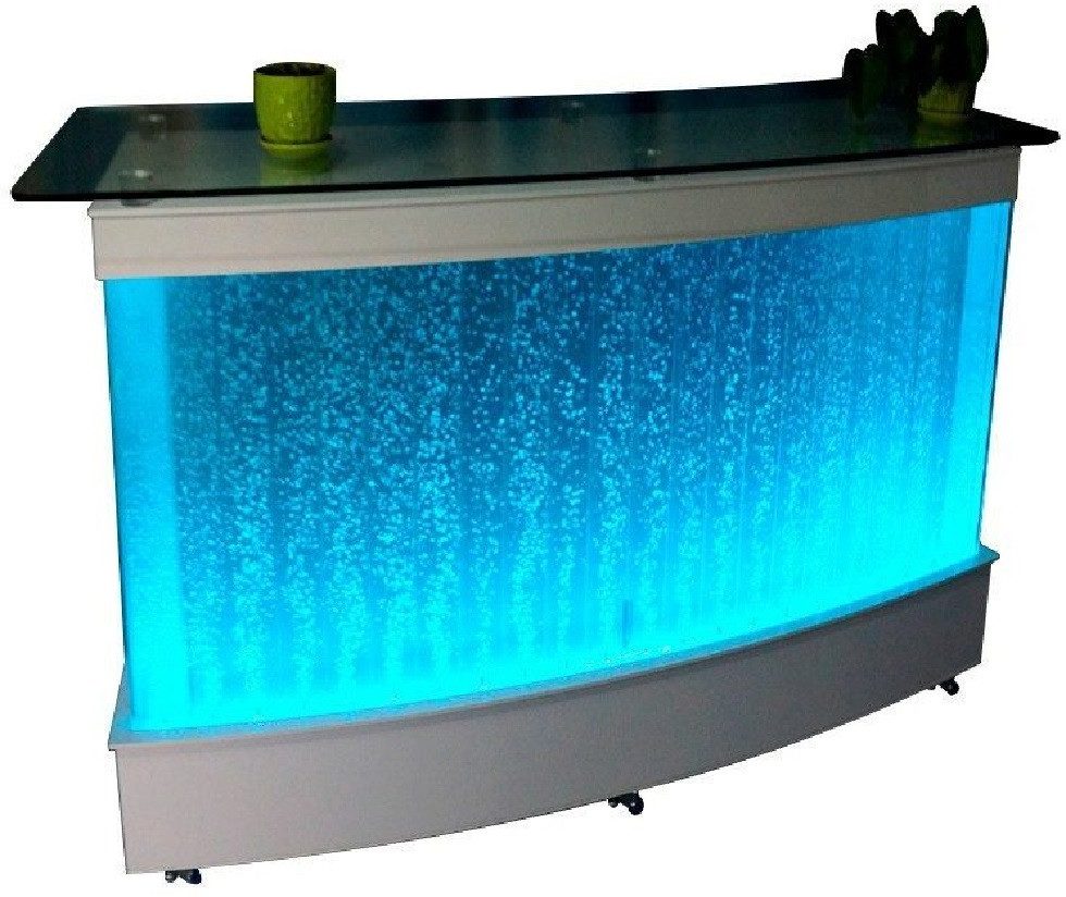 Xlmoebel Bartisch Beleuchtete Empfangstheke mit Wasserwand-Design und eleganter Säule (Led Bar), Hergestellt in Europa