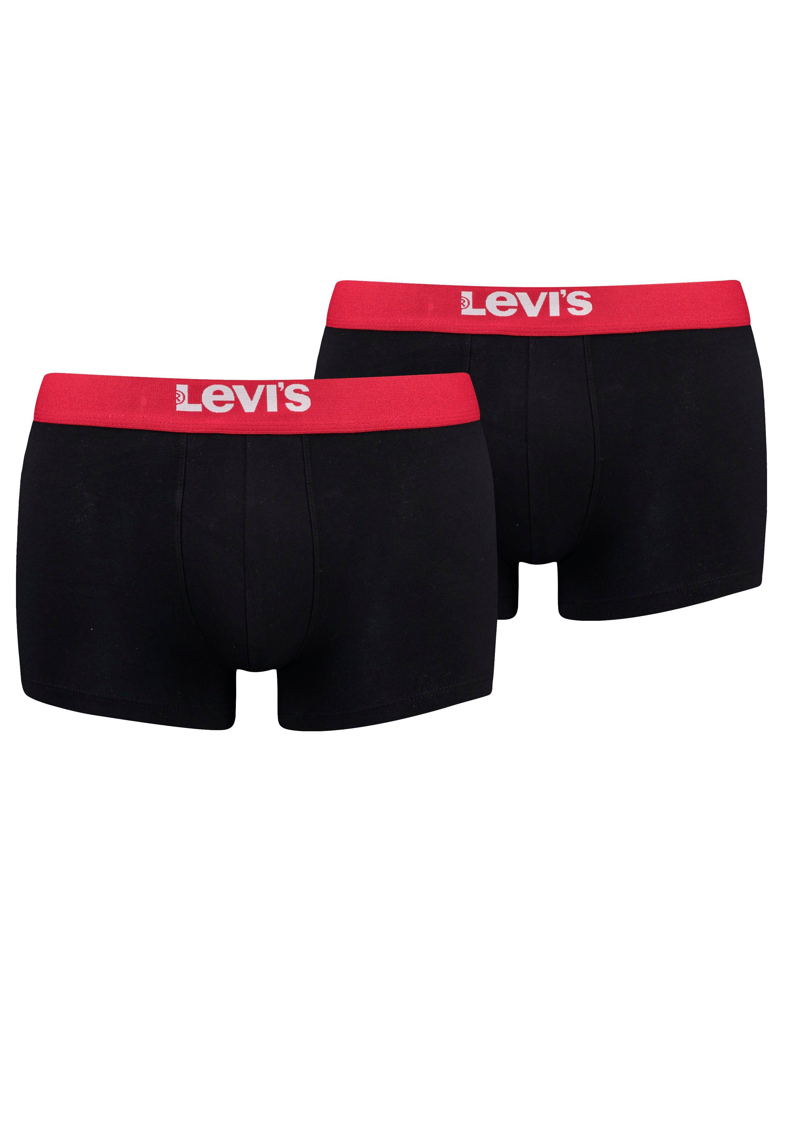 Levi's® Trunk (Packung, 2-St) LEVIS MEN SOLID BASIC TRUNK ORGANIC CO 2P Black/Red | Boxershorts