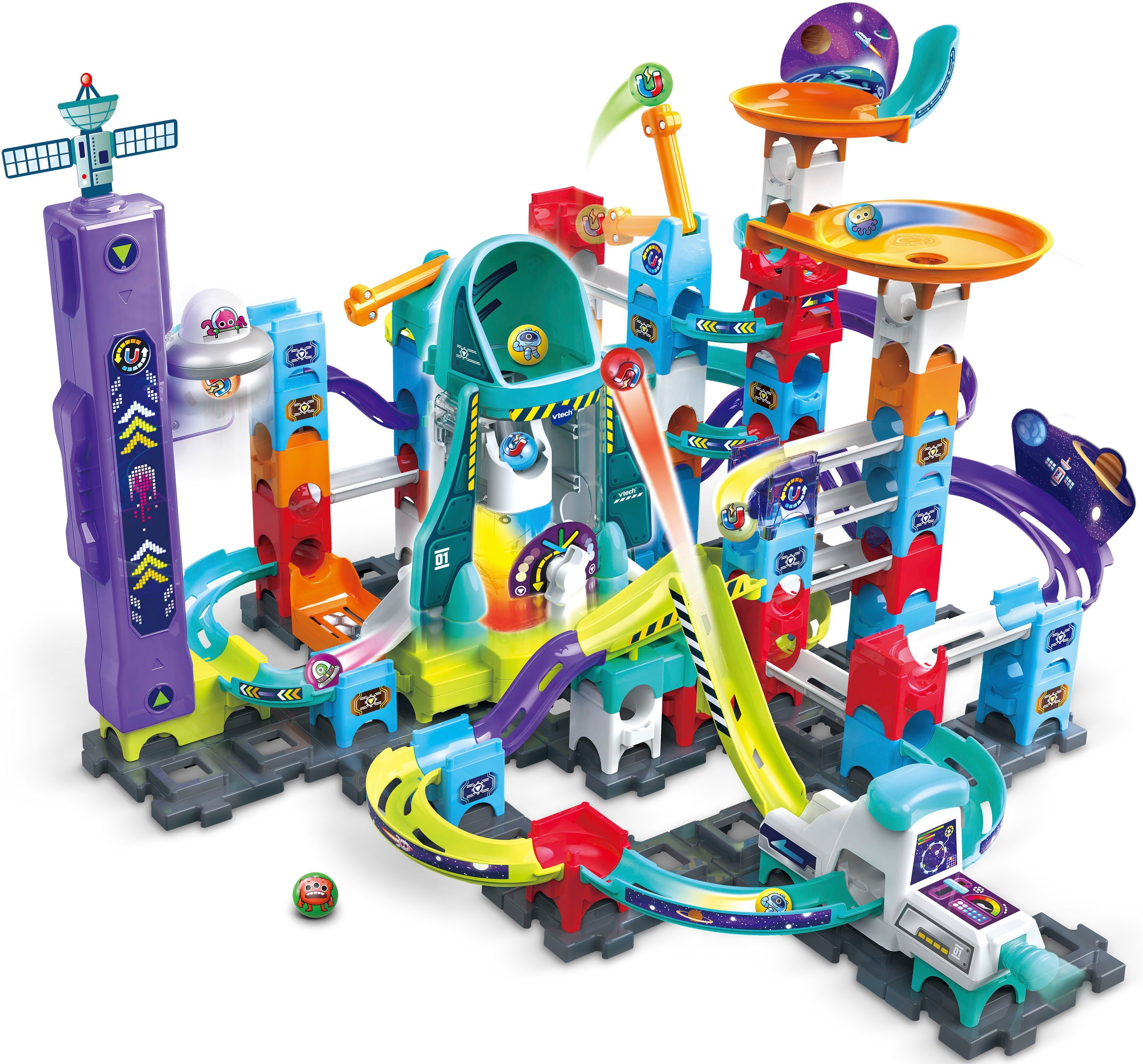 Vtech® Kugelbahn MarbleRush - Space Magnetic Set XL300 E, mit 5 magnetischen MarBalls