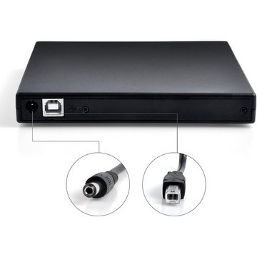 GelldG Externes CD-DVD-Laufwerk, USB 2.0, schlank, DVD-RW-Brenner-Player Diskettenlaufwerk