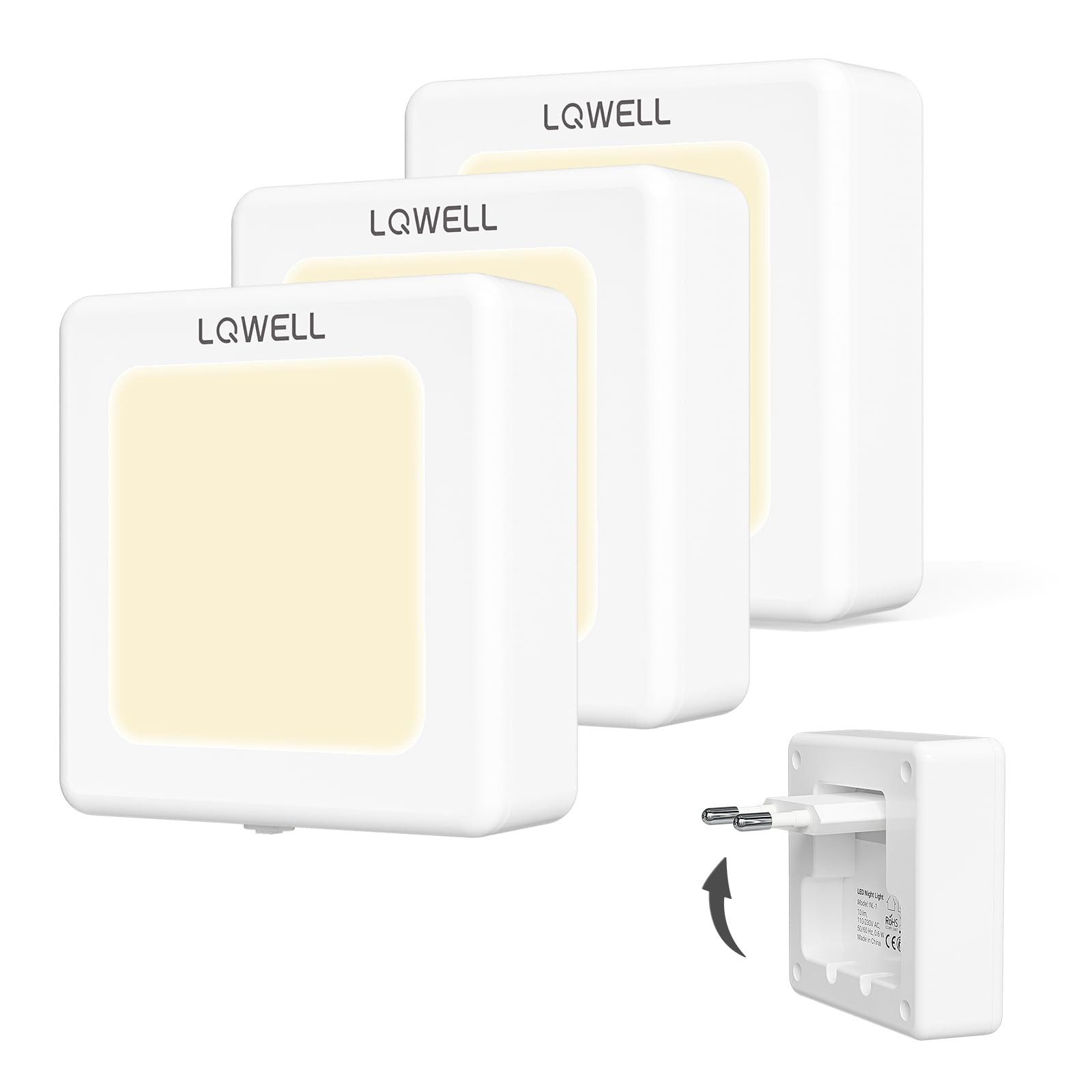 LQWELL LED Steckdosenleuchte Nachtlicht Steckdose Faltbar günstig online kaufen