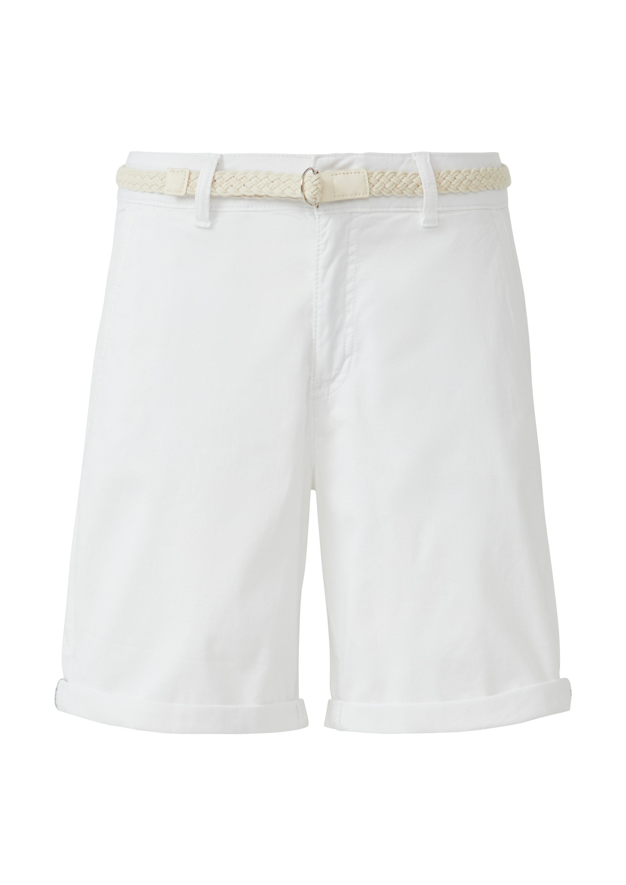 s.Oliver Shorts Hose Shorts mit geflochtenem Gürtel und Garment Dye günstig online kaufen
