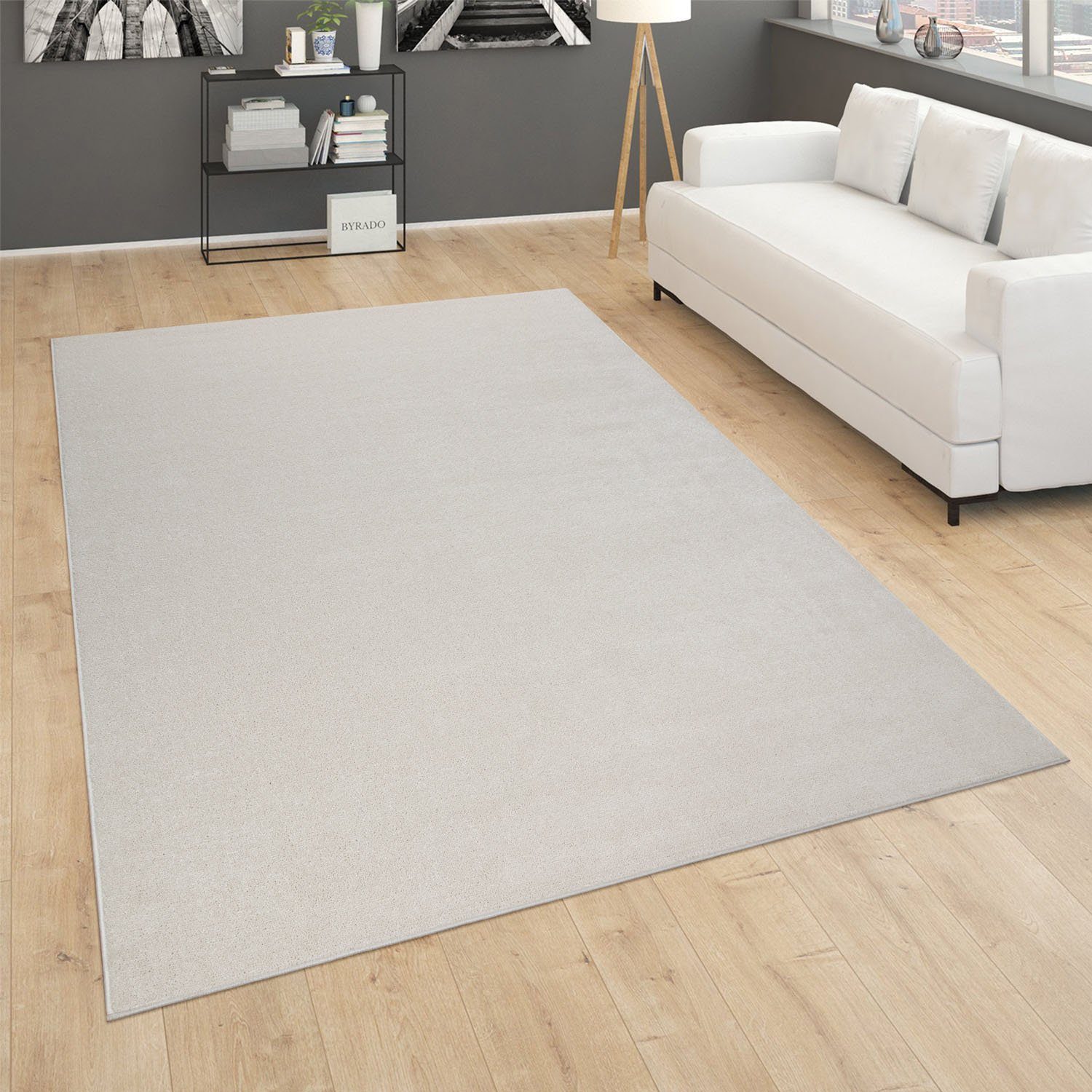 Teppich Porto 890, Paco Home, rechteckig, Höhe: 13 mm, Kurzflor,  Uni-Farben, ideal im Wohnzimmer & Schlafzimmer, robuste und pflegeleichte  Qualität | Hochflor-Teppiche
