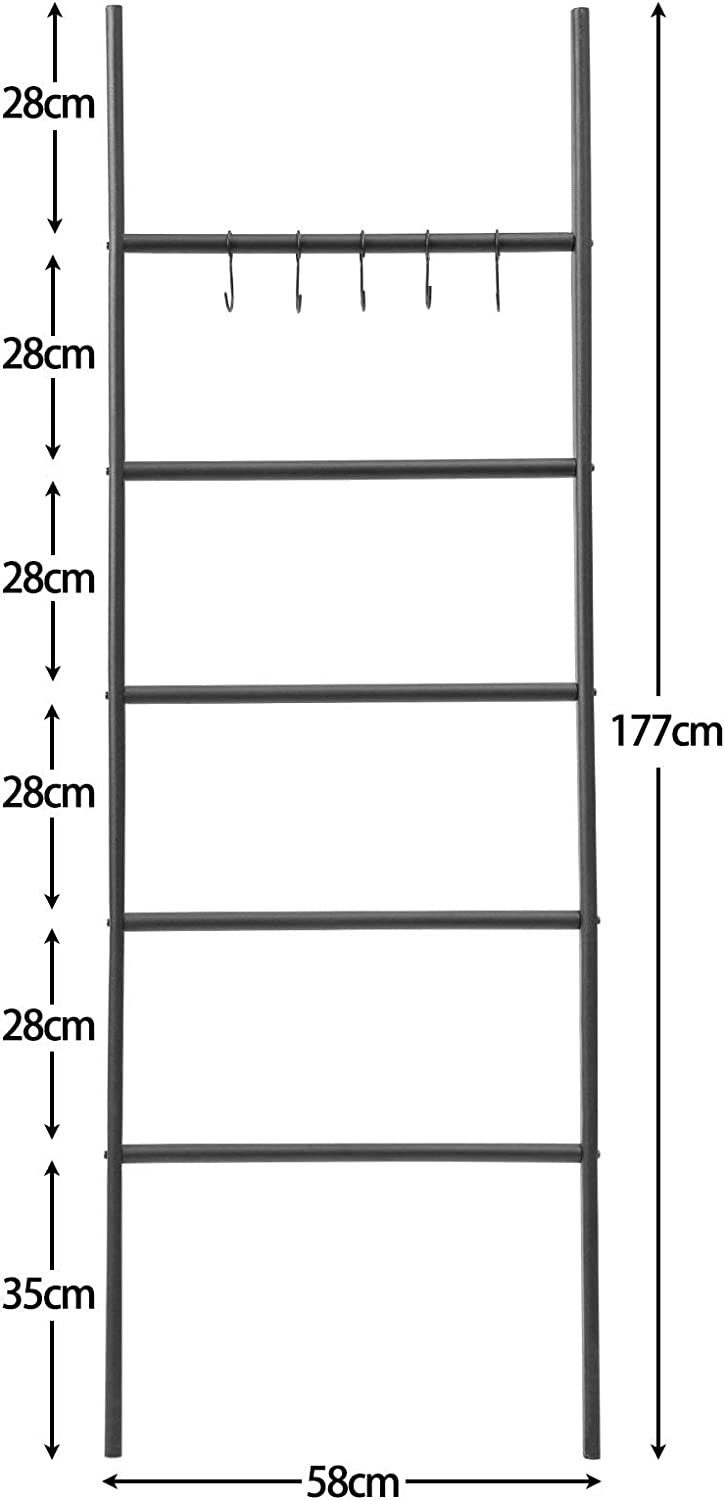 Hoobro Handtuchleiter Handtuchleiter, Leiterregal, Handtuchständer mit 5 abnehmbare Haken