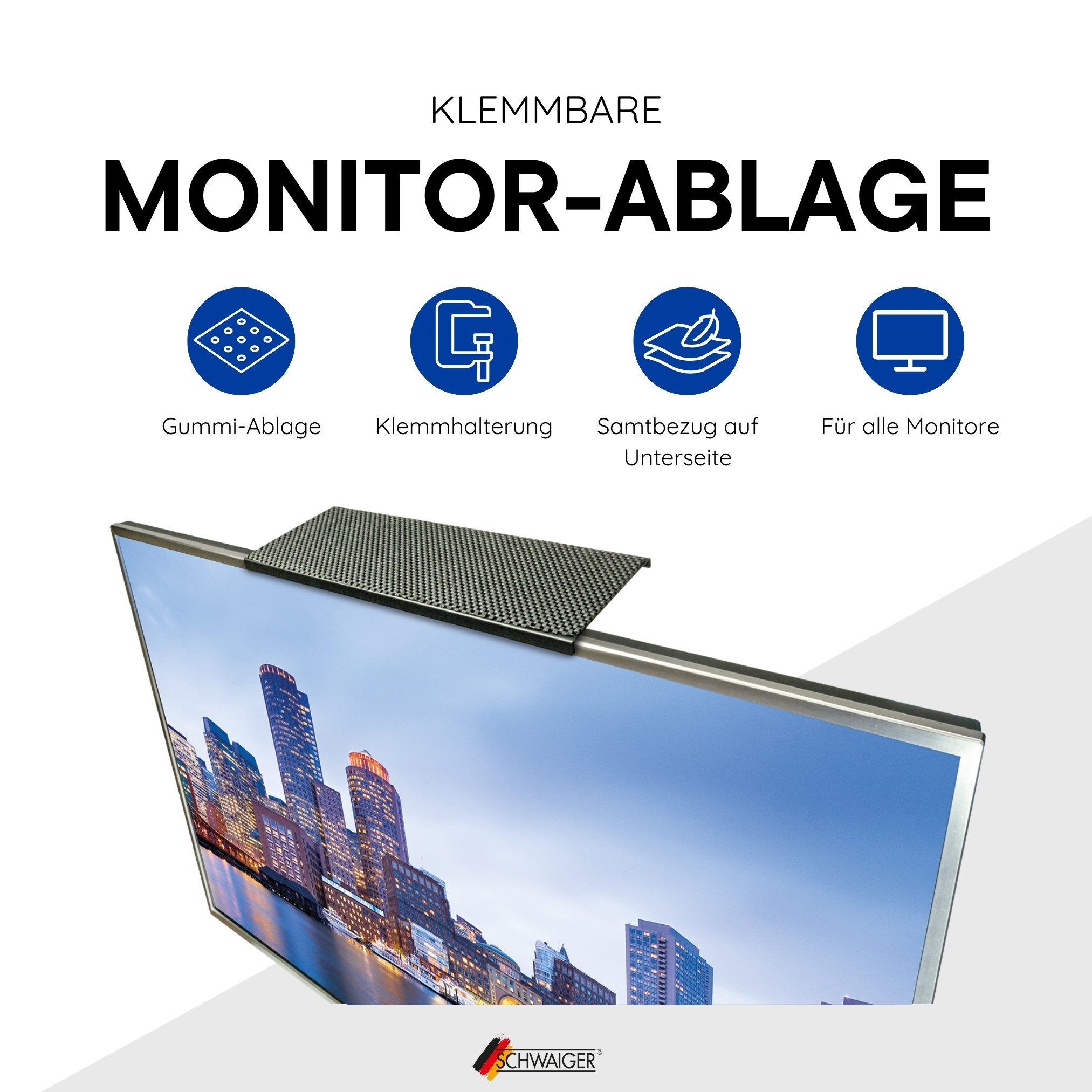 Schwaiger TV-Aufsatz 661804, (12", 1-St., belastbar bis 6,5 kg), inklusive rutschfester Matte