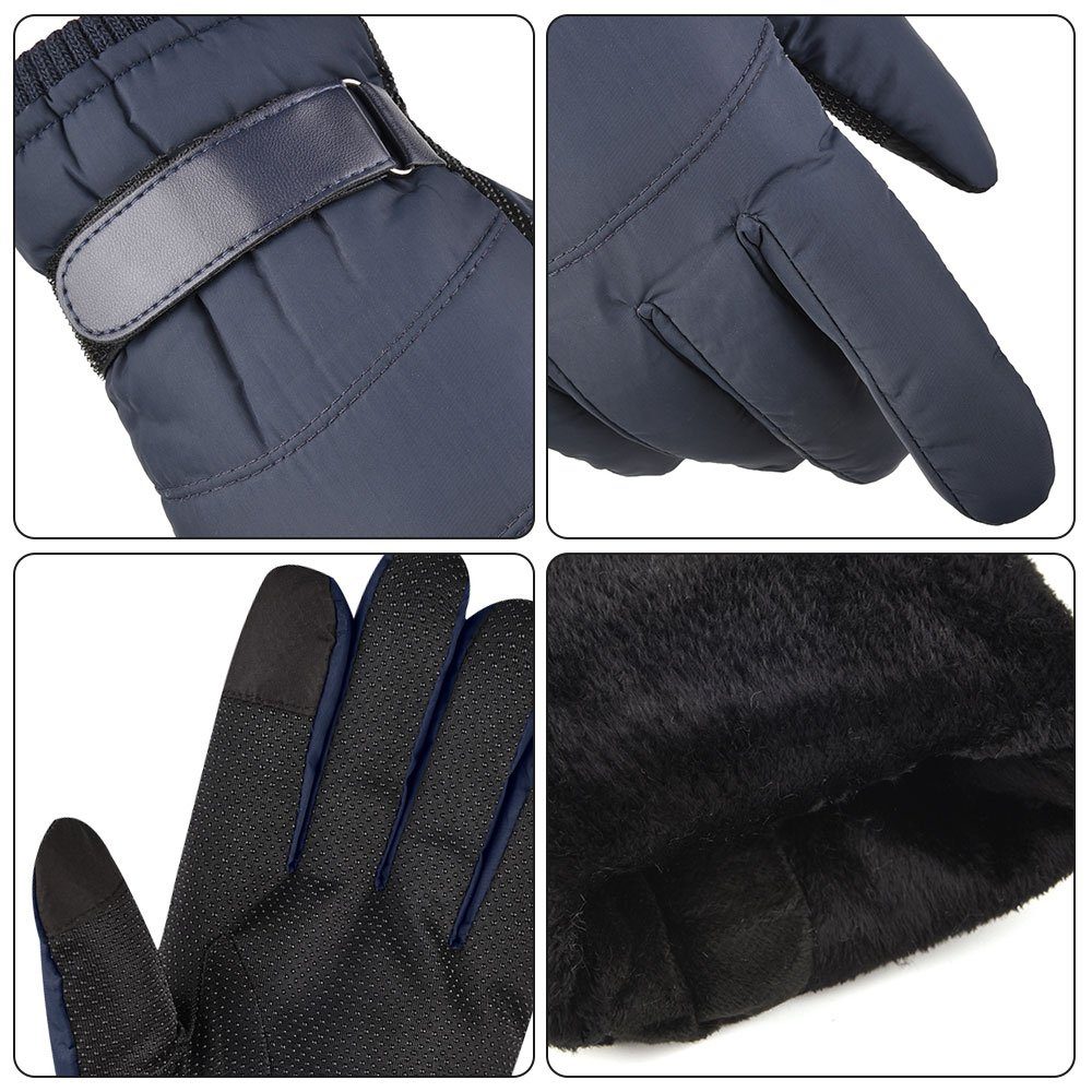Qelus Fahrradhandschuhe Winter Blau Fahrhandschuhe Handschuhe Wärmedämmung Warm