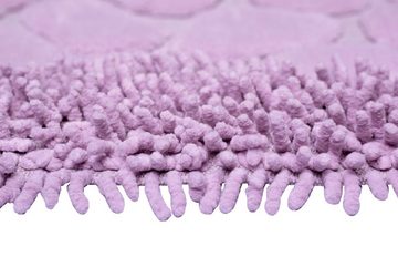 Teppich Badezimmerteppich Set 2 teilig • waschbar • Steinoptik in lila, Teppich-Traum, rechteckig, Höhe: 7,5 mm, waschbar
