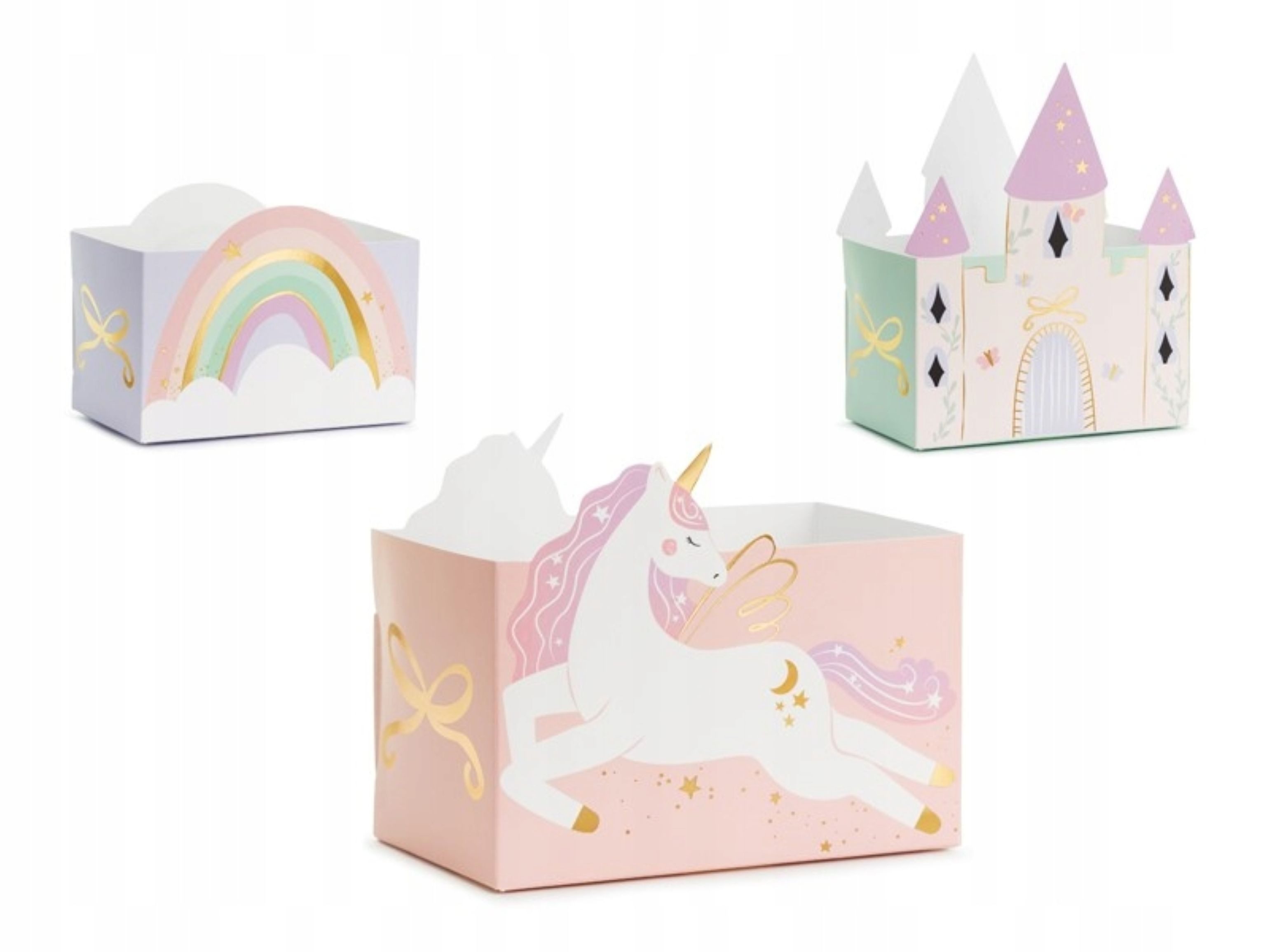 partydeco Snack-Deckel Snackboxen Einhorn & Schmetterlinge – 6er Set, ideal für Kinderpartys!