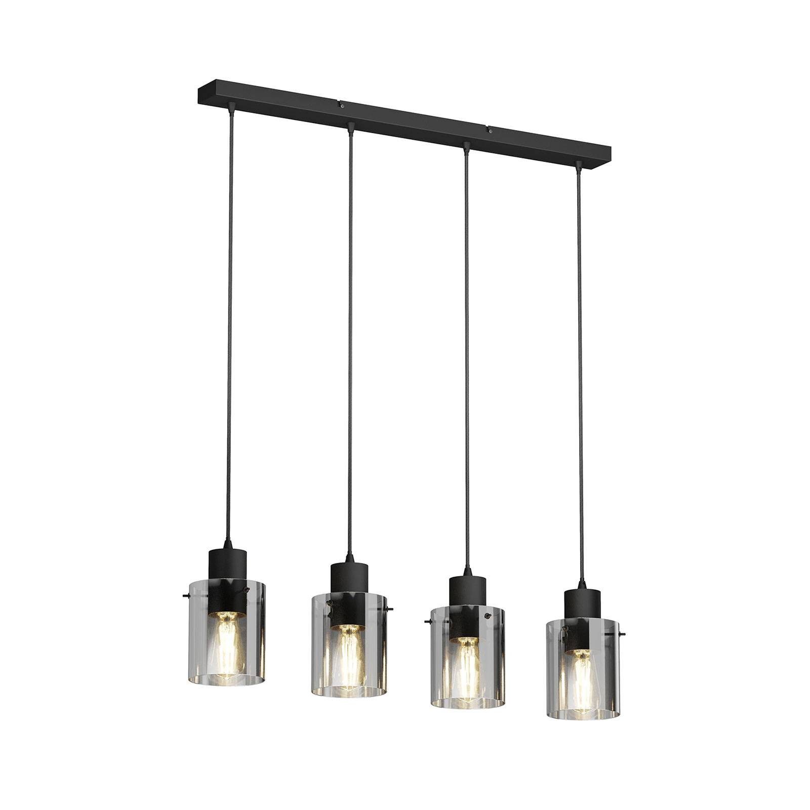 Lindby Hängeleuchte Kourtney, Schwarz IP20, 4 x 60 W