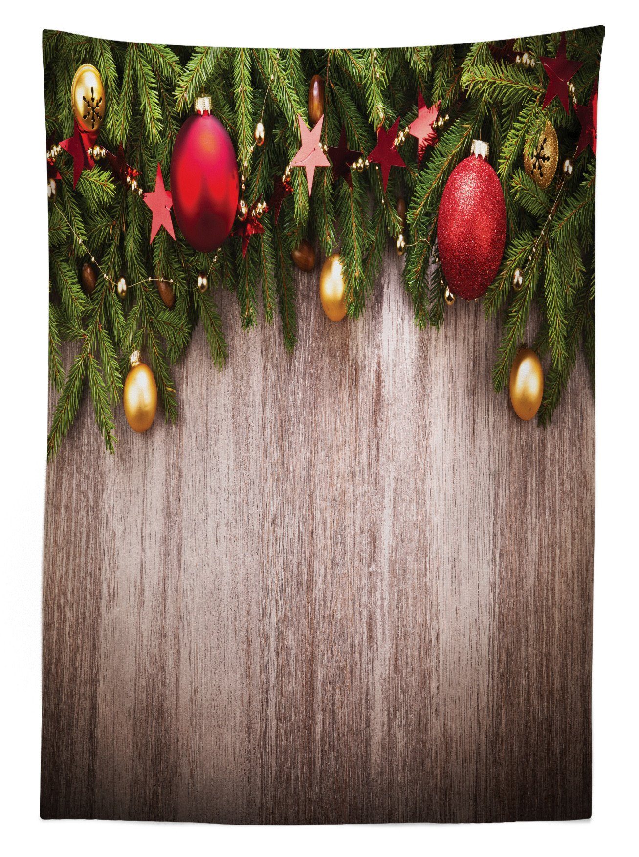 Bereich Klare Farben, Farbfest Außen Abakuhaus Tischdecke den Weihnachten geeignet Weihnachten Waschbar Für Rustikales Holz