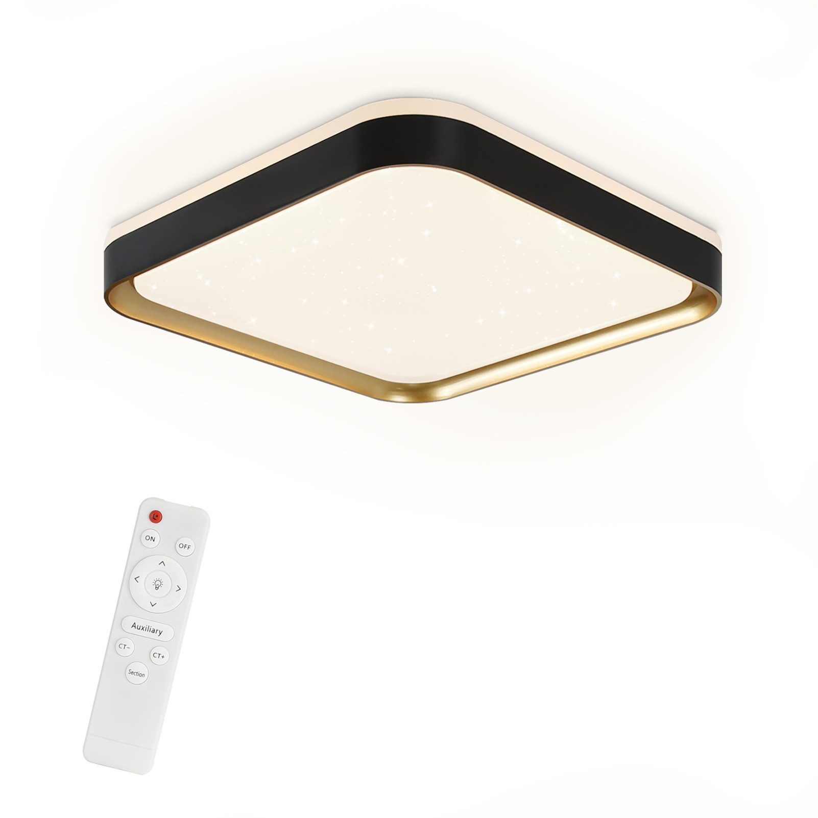 ZMH Deckenleuchte LED Deckenleuchte Dimmbar Wohnzimmer mit Fernbedienung