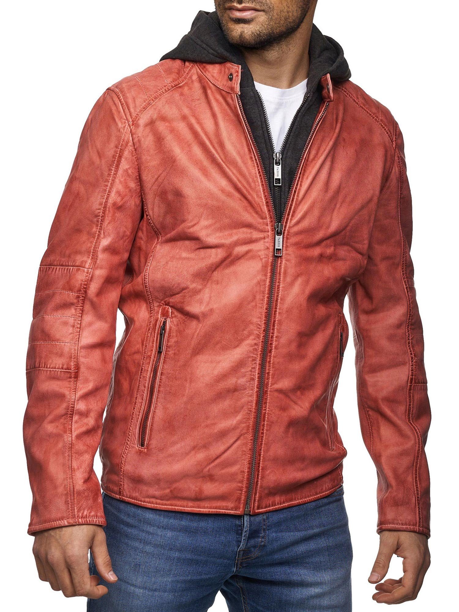 Tazzio Lederjacke 19710 Biker-Look im Two-in-One Hoodie Style (abnehmbar)
