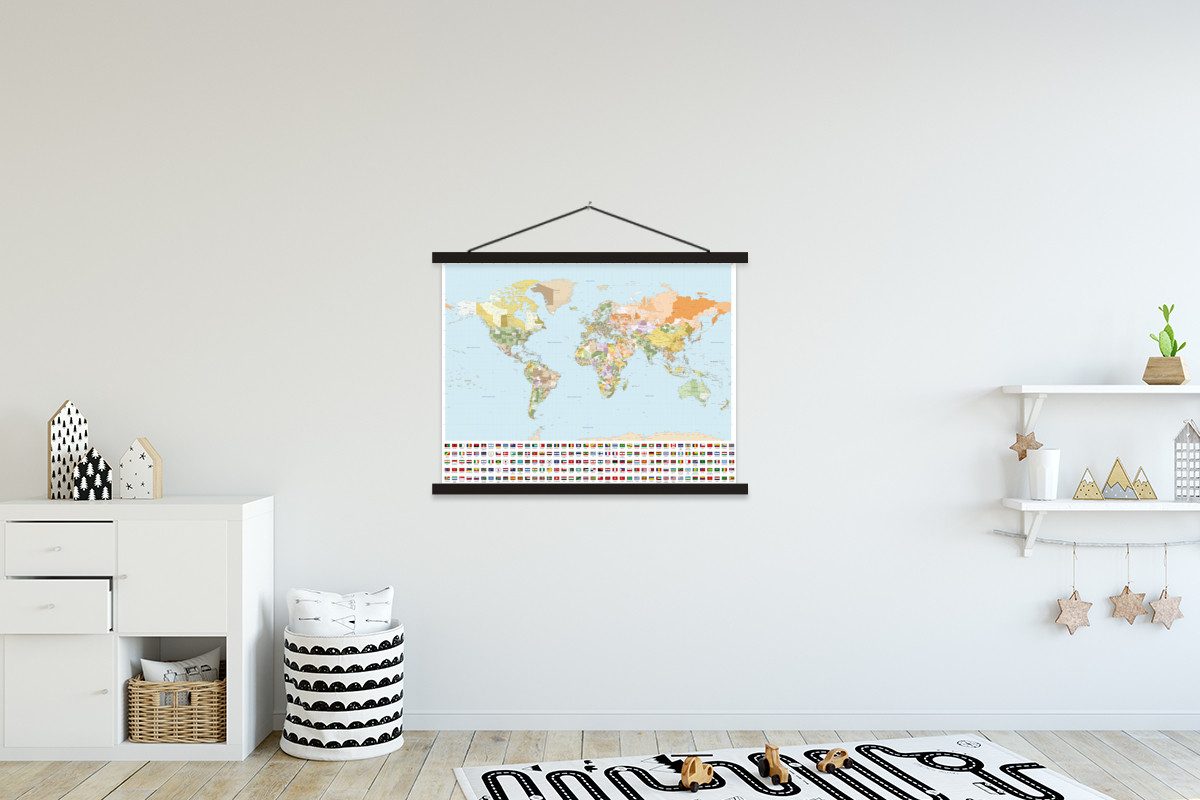 MuchoWow Poster Weltkarte - Flagge - günstig online kaufen