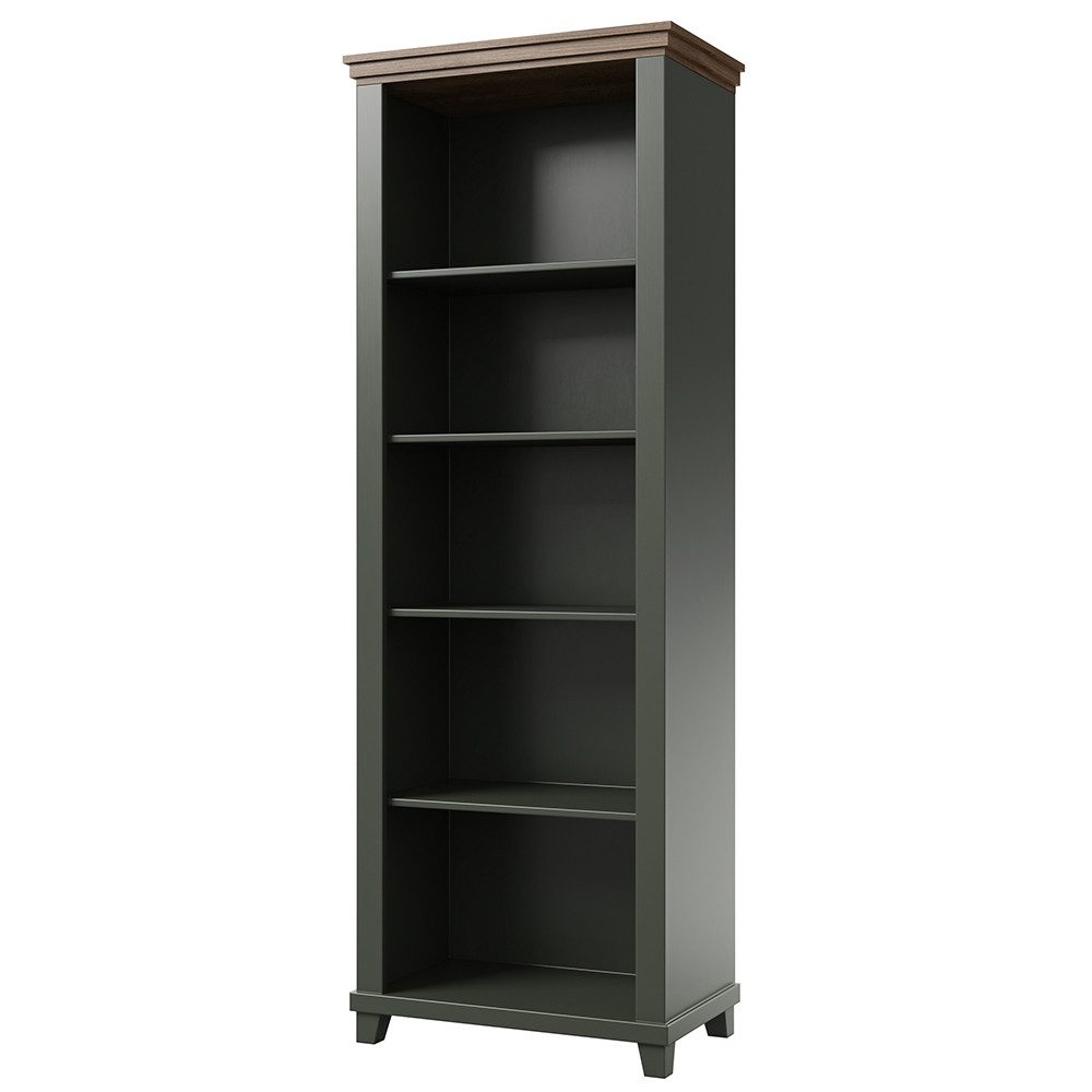 Lomadox Aktenregal EPSOM-83, in grün mit Eiche, 5 offene Fächer, ABS-Kanten günstig online kaufen