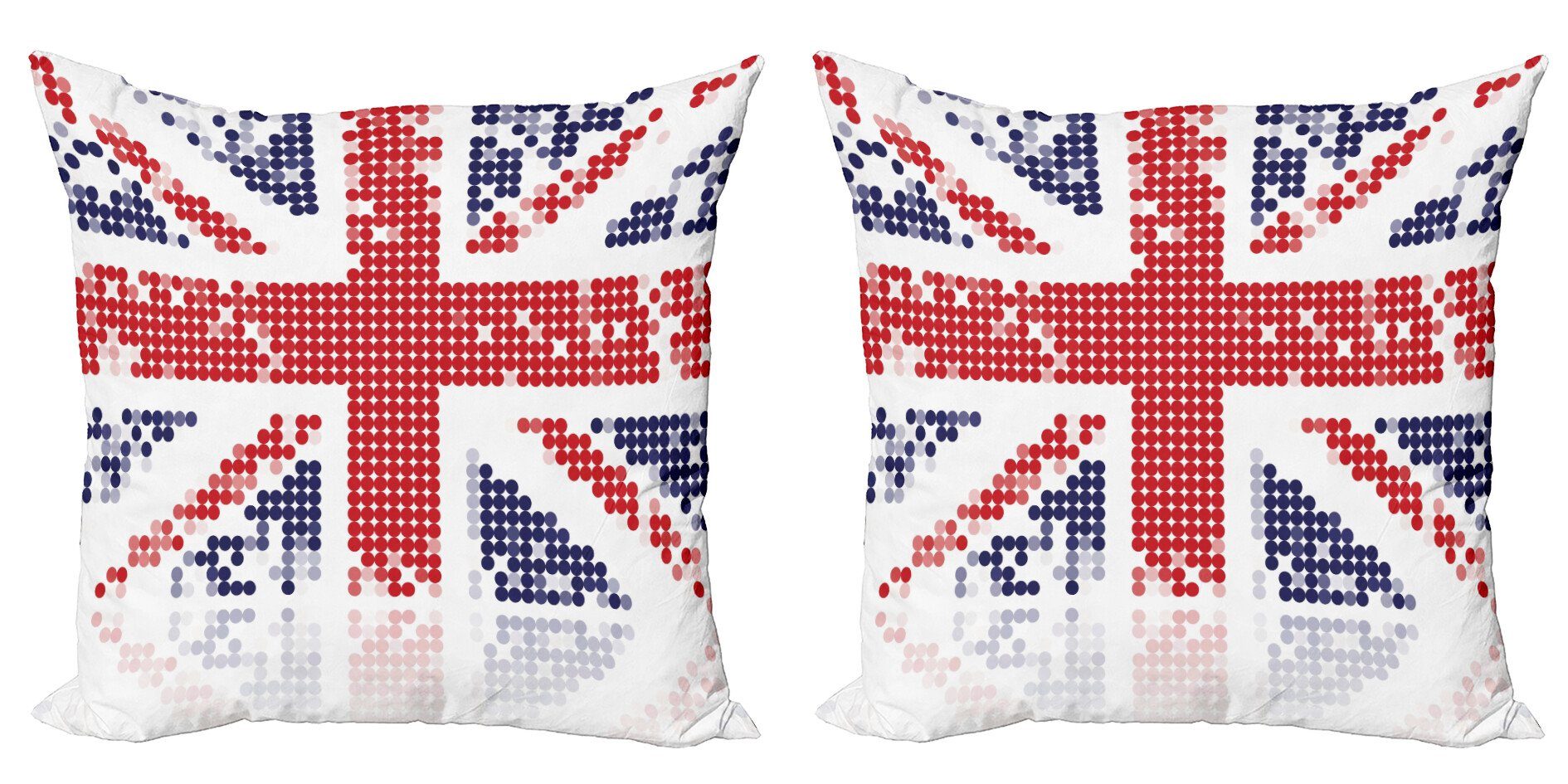 Kissenbezüge Modern Kingdom Accent (2 Stück), Grunge Flag Doppelseitiger britisch Digitaldruck, Abakuhaus