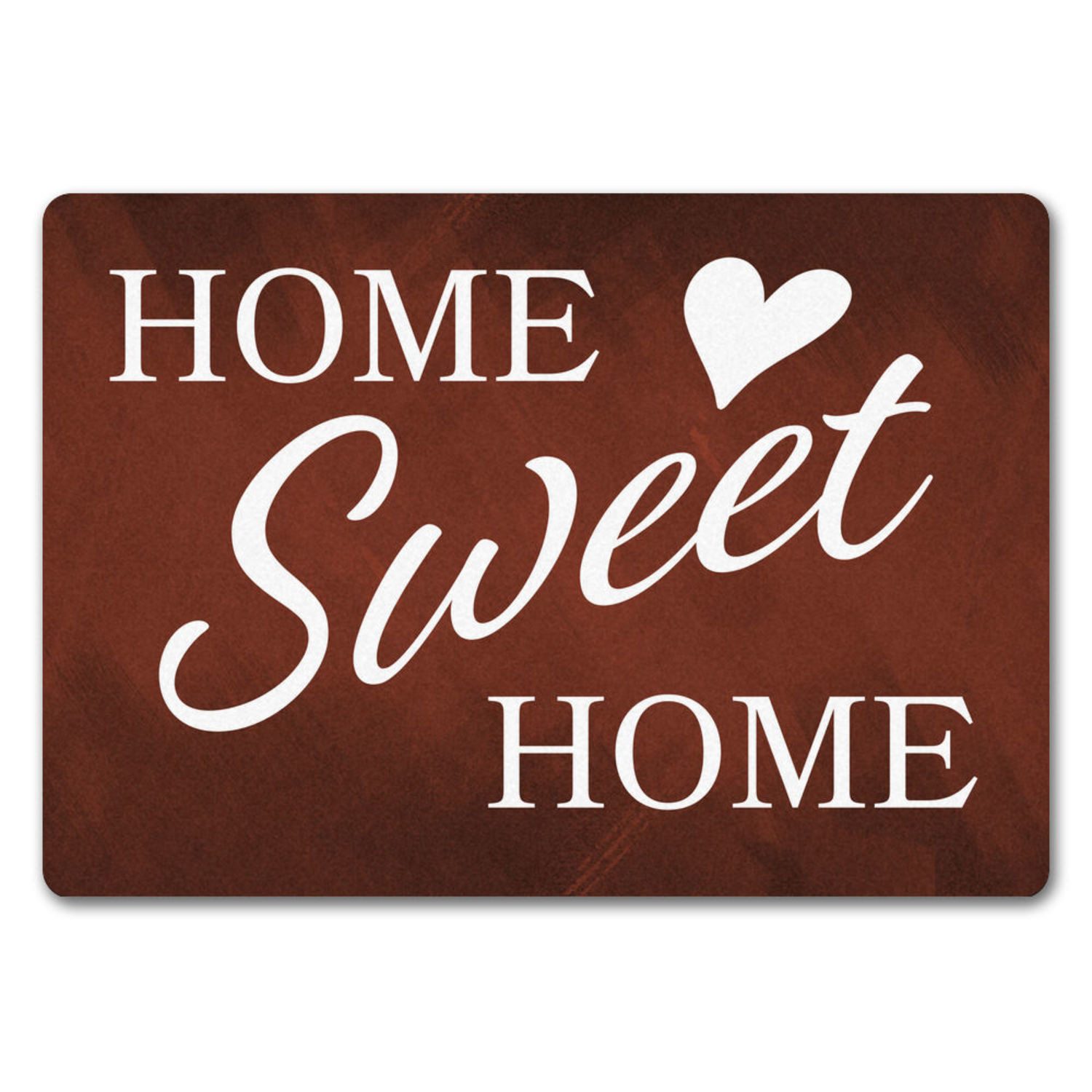 Fußmatte Home Sweet Fußmatte mit eleganter Aufschrift auf rotem Hintergrund, speecheese