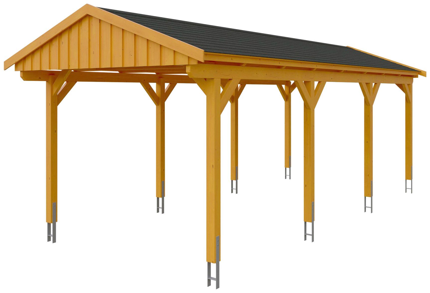 cm Fichtelberg, 273 cm, mit Schindeln Einzelcarport Einfahrtshöhe, schwarzen BxT: Skanholz 317x808