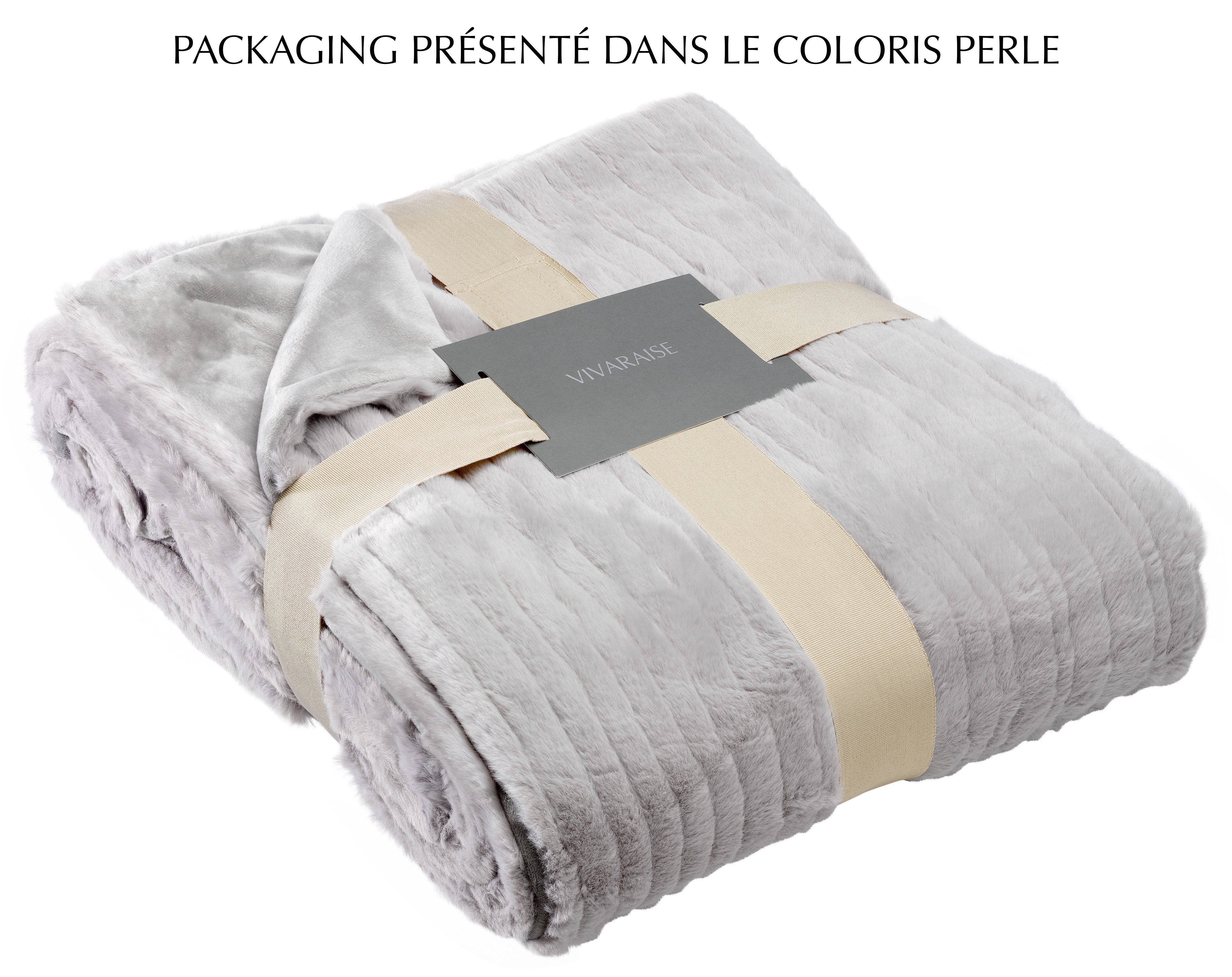 Plaid Kuschelige Wohndecke, 140x180cm, Vivaraise, Kunstfell, Streifen-Optik