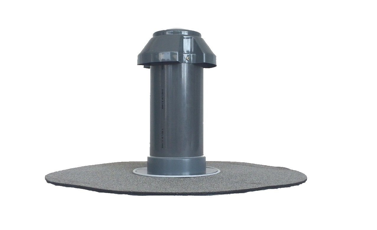 HAHN Handelshaus Dachdurchführung Flachdachlüfter mit Bitumenflansch, Ø 11 cm