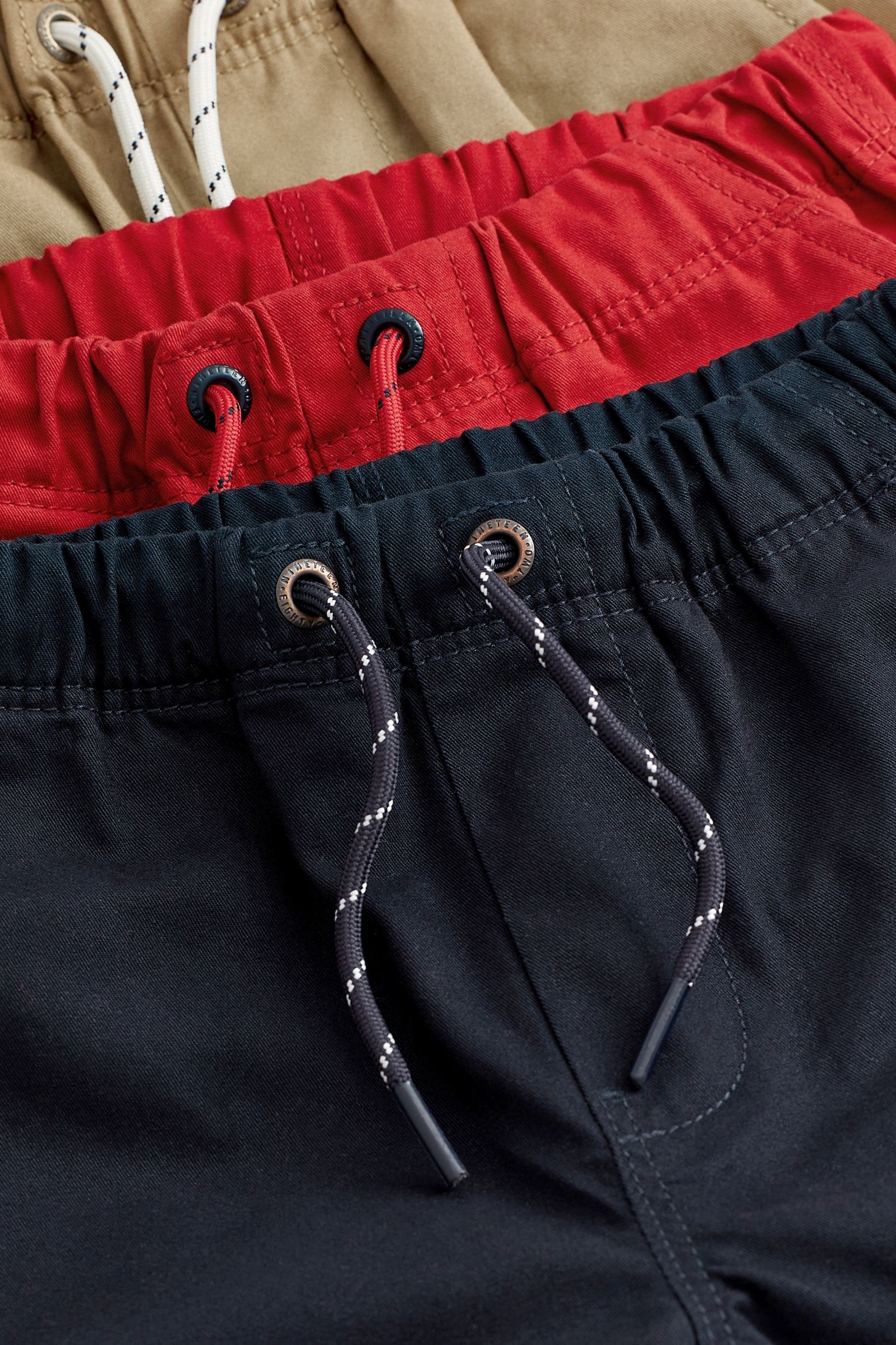 Shorts (3-tlg) Brown/Red Next 3er-Pack im Schlupf-Shorts Navy Blue/Tan