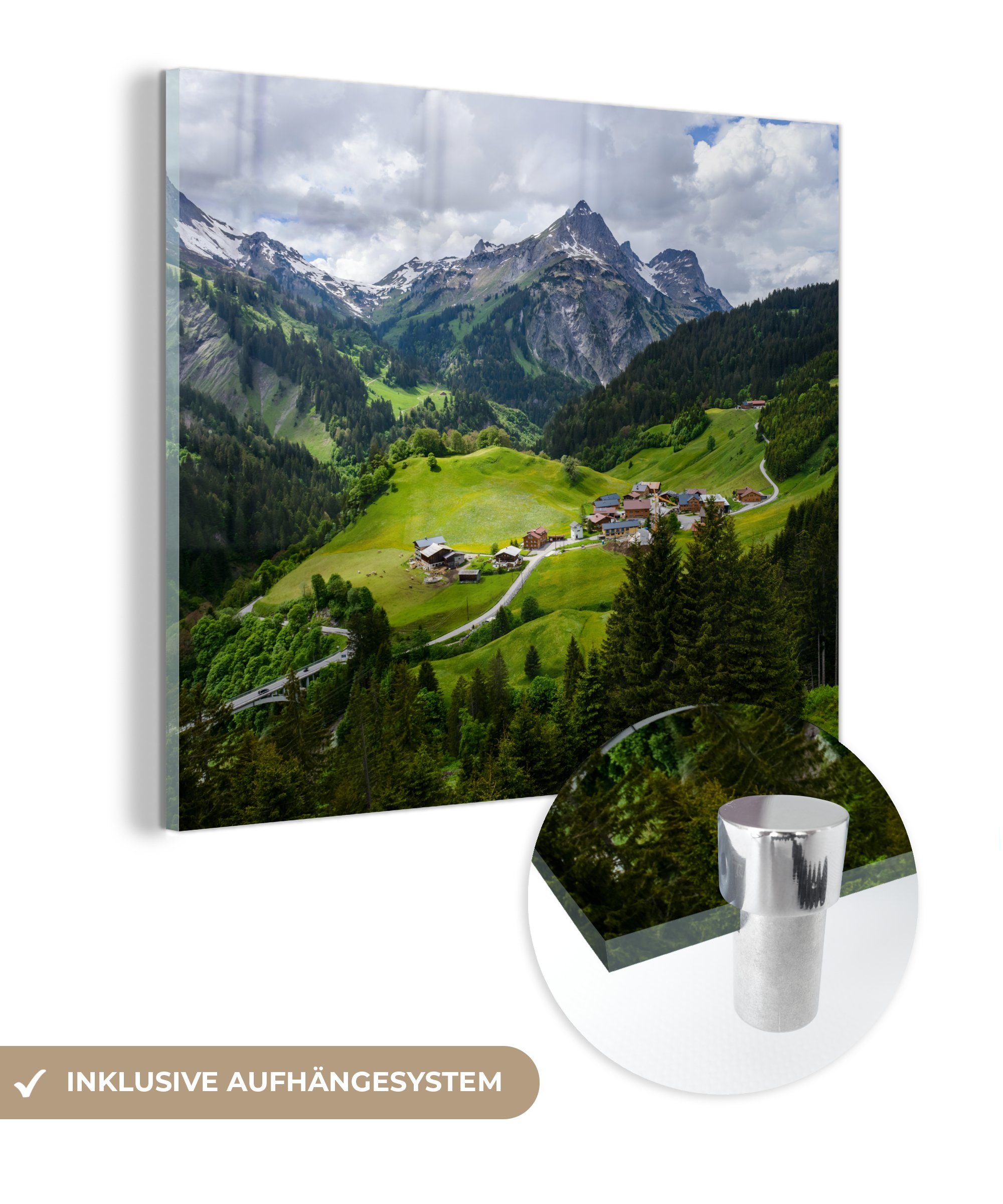 MuchoWow Acrylglasbild Berge in Österreich, (1 St), Glasbilder - Bilder auf Glas Wandbild - Foto auf Glas - Wanddekoration