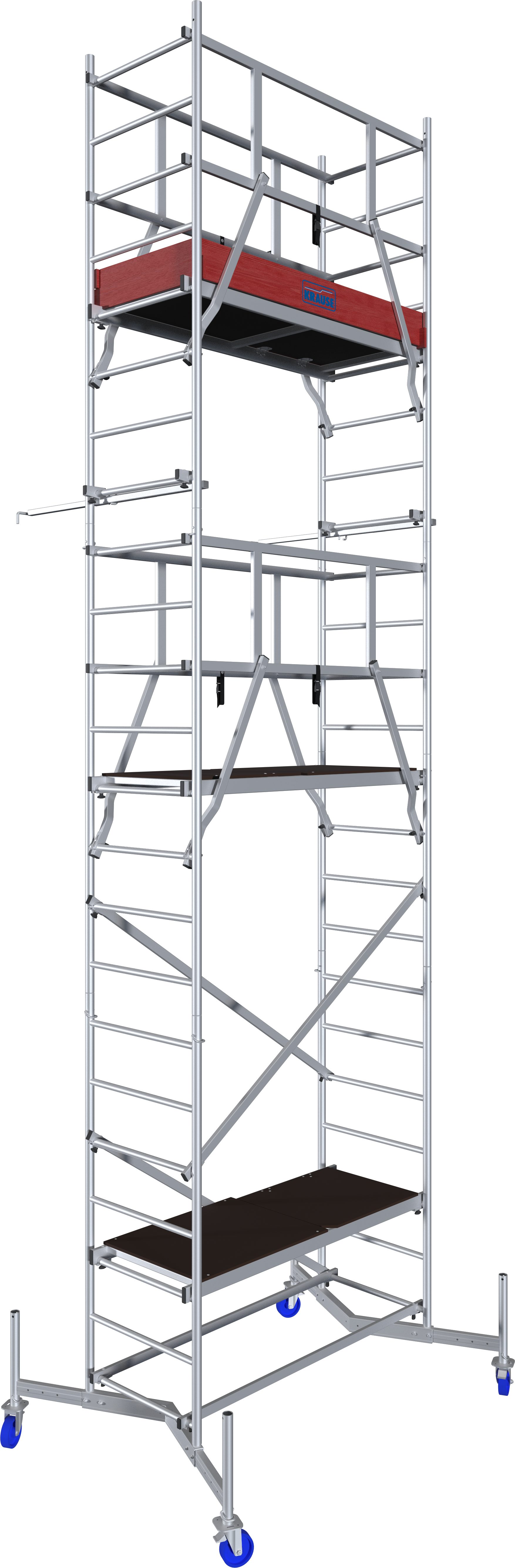KRAUSE ClimTec System work scaffold (set), complete scaffold including 1 extension, 2 extensions + set of casters