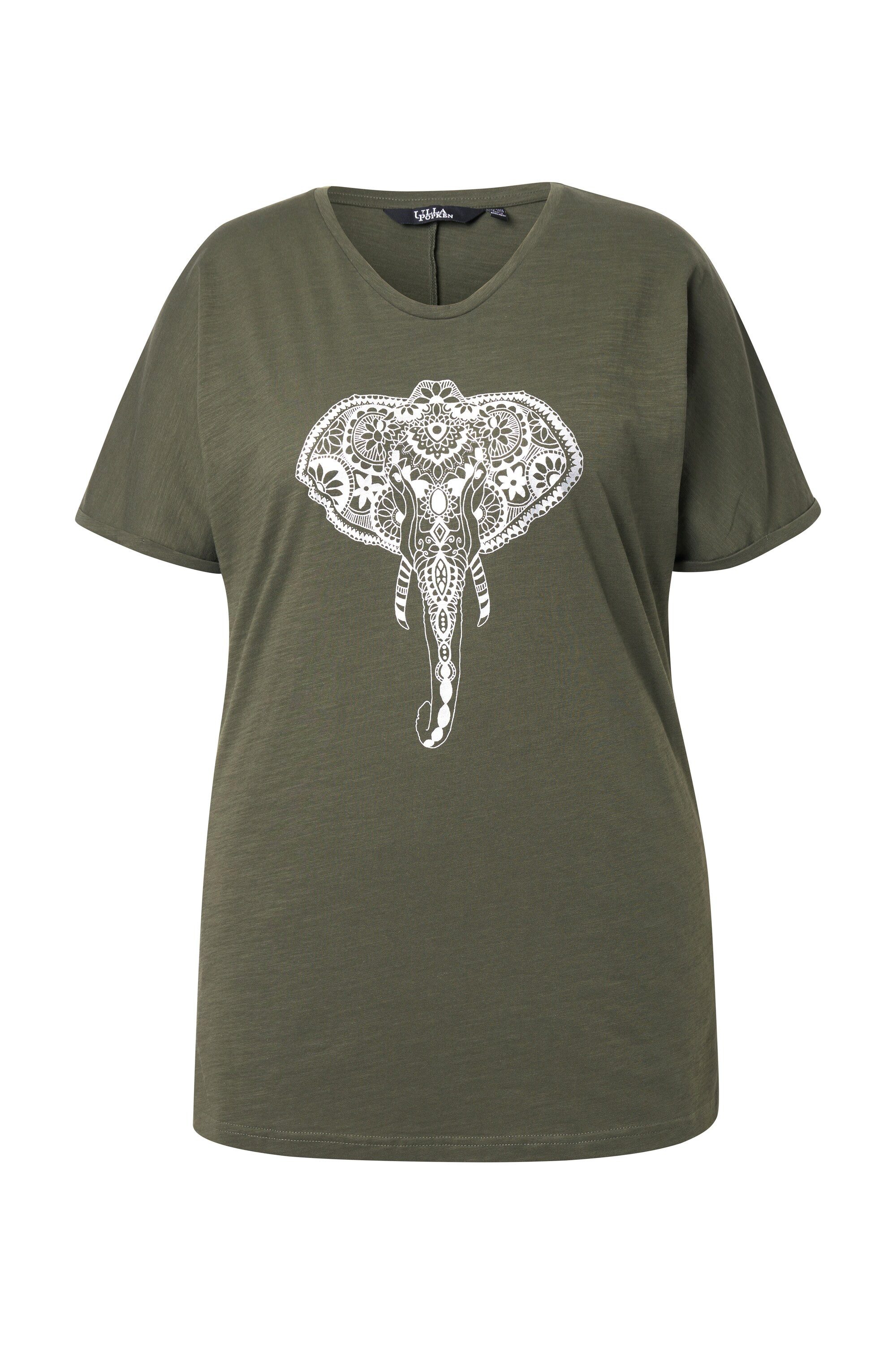 Ulla Popken T-Shirt T-Shirt Tiermotiv Oversized günstig online kaufen