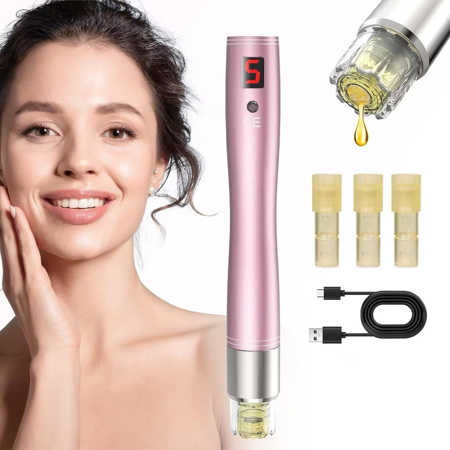 Dermaroller Microneedling Pen, kabelloser elektrischer Derma Pen, wiederaufladbar