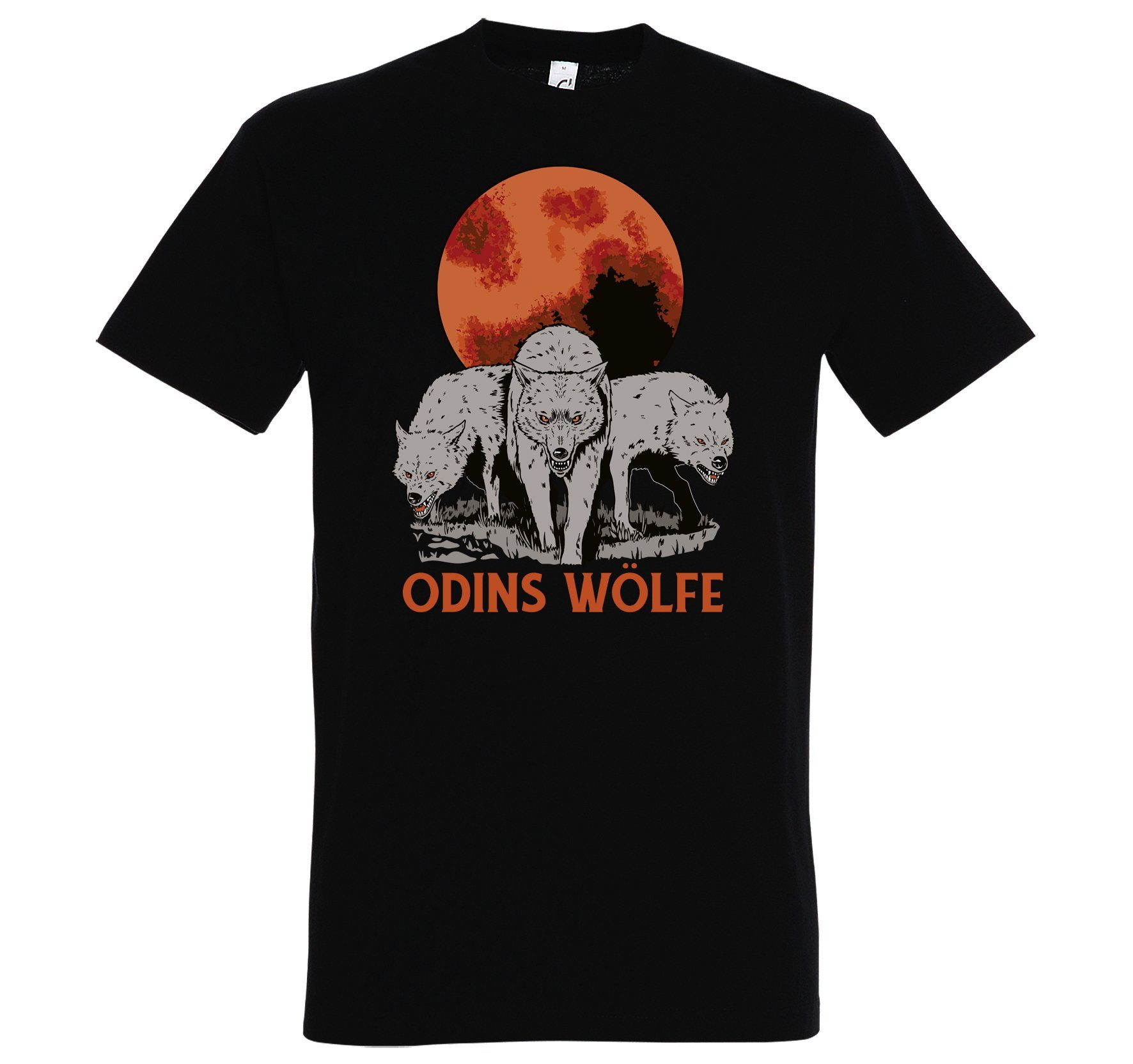 Youth Designz T-Shirt Odins Wölfe Herren Shirt mit trendigem Frontprint Schwarz